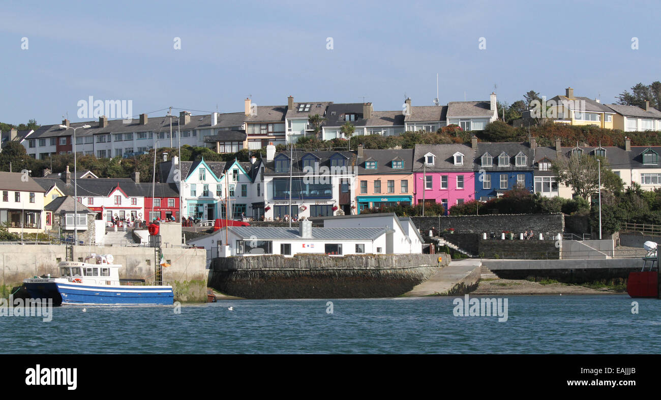 Coastal village and harbour in County Cork, Ireland. The seafront at