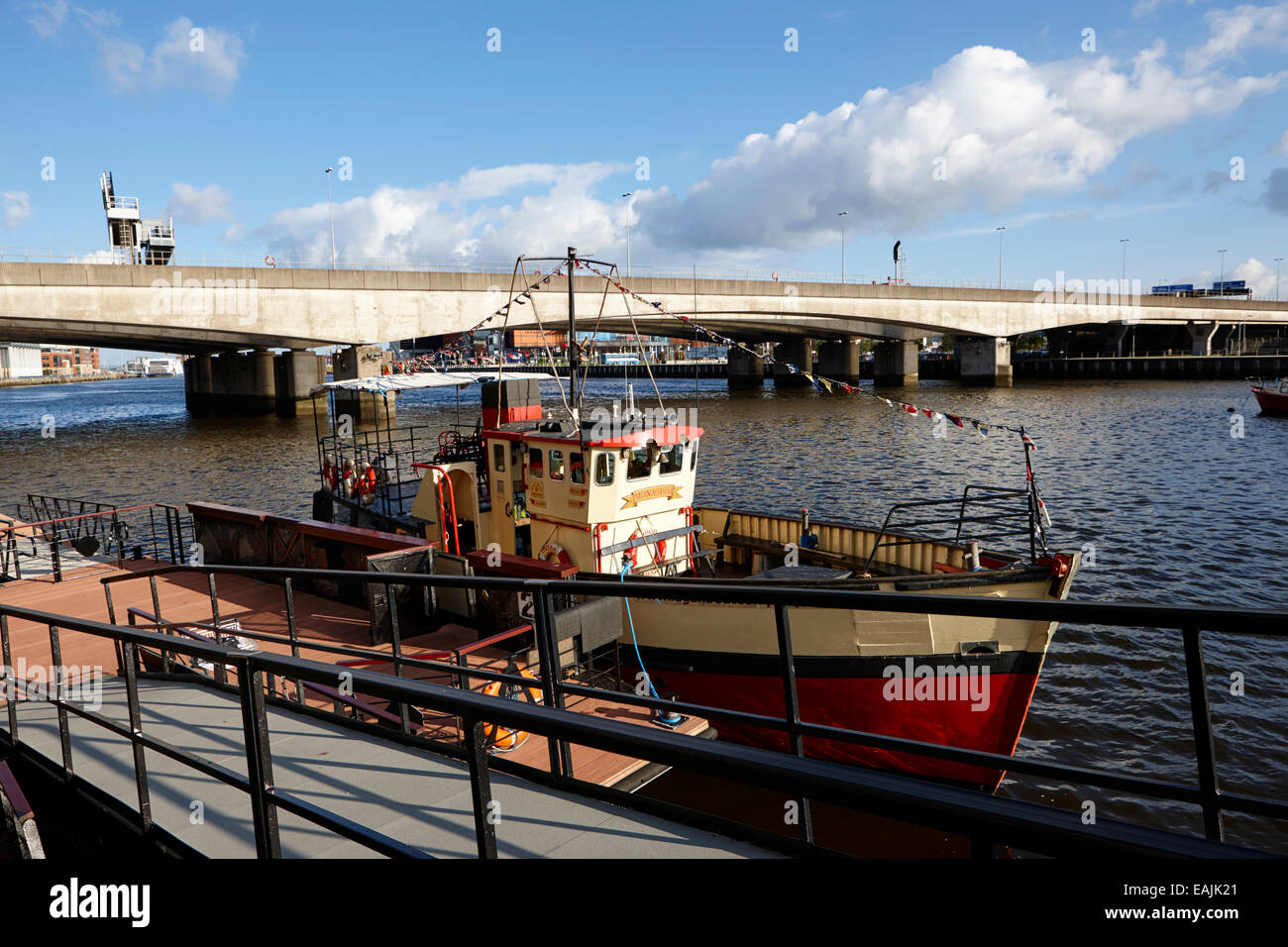 titanic boat tours on the river lagan Belfast Northern Ireland Stock Photo