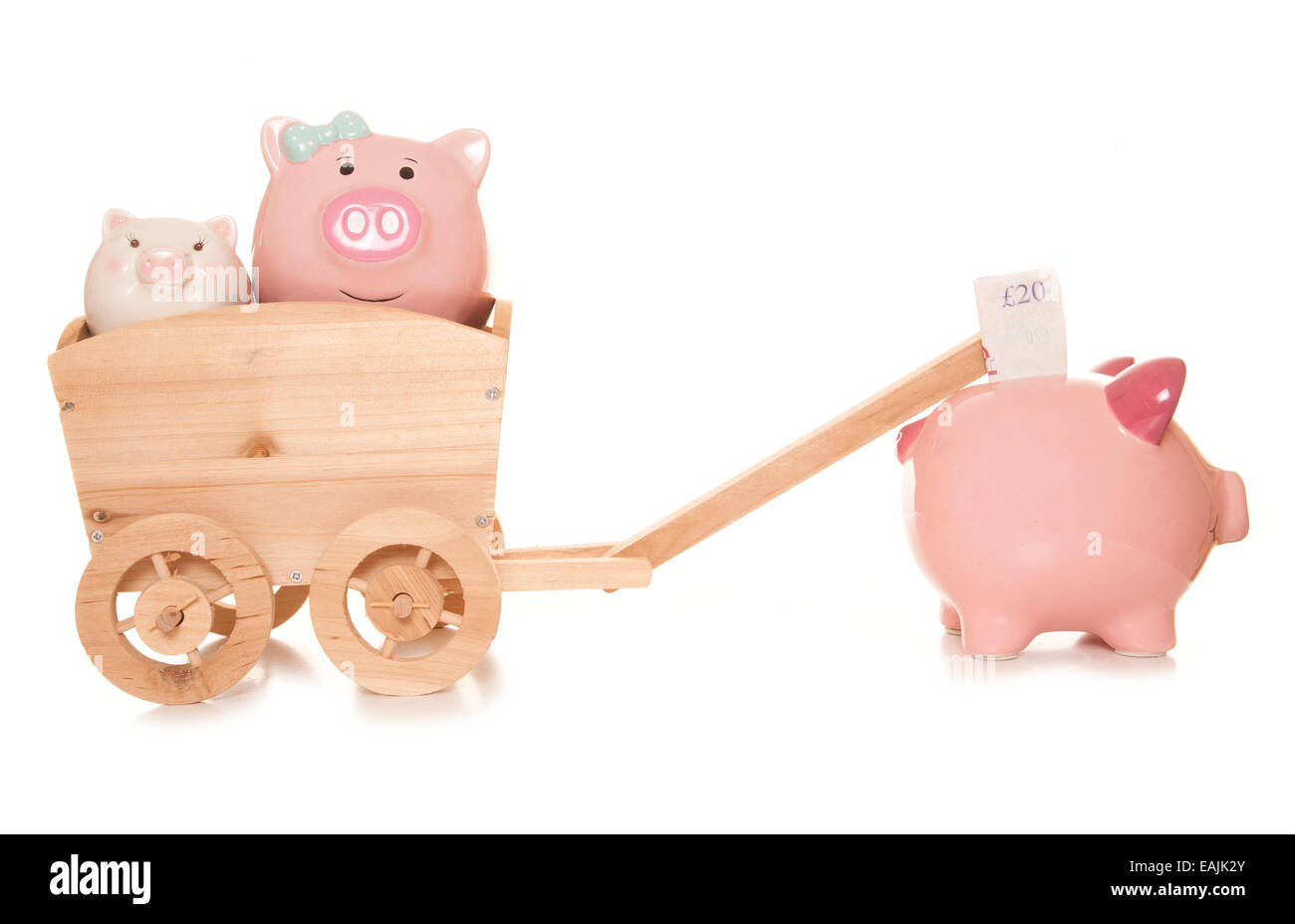 inheritance tax piggybanks studio cutout Stock Photo