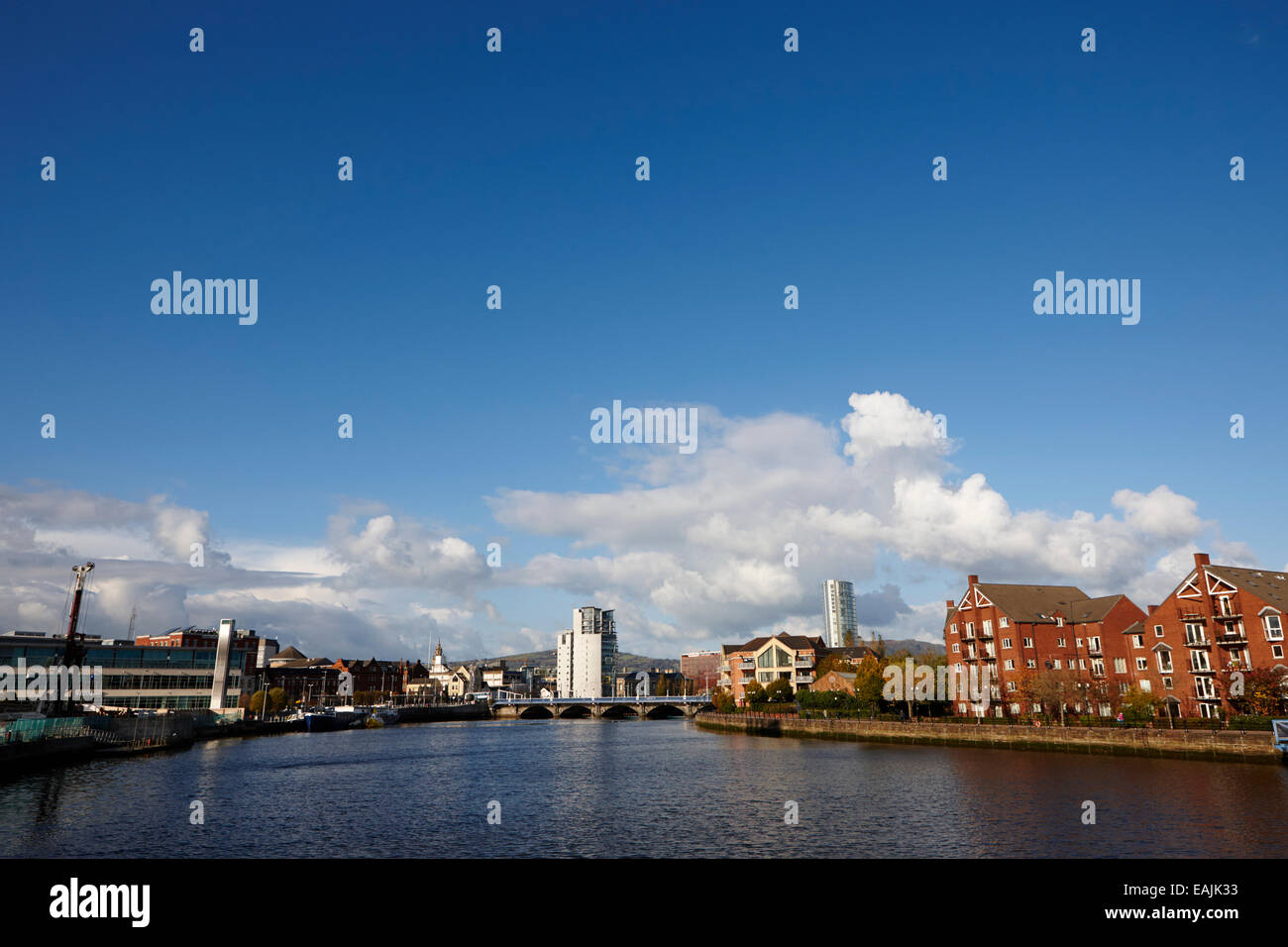 river lagan Belfast Northern Ireland Stock Photo