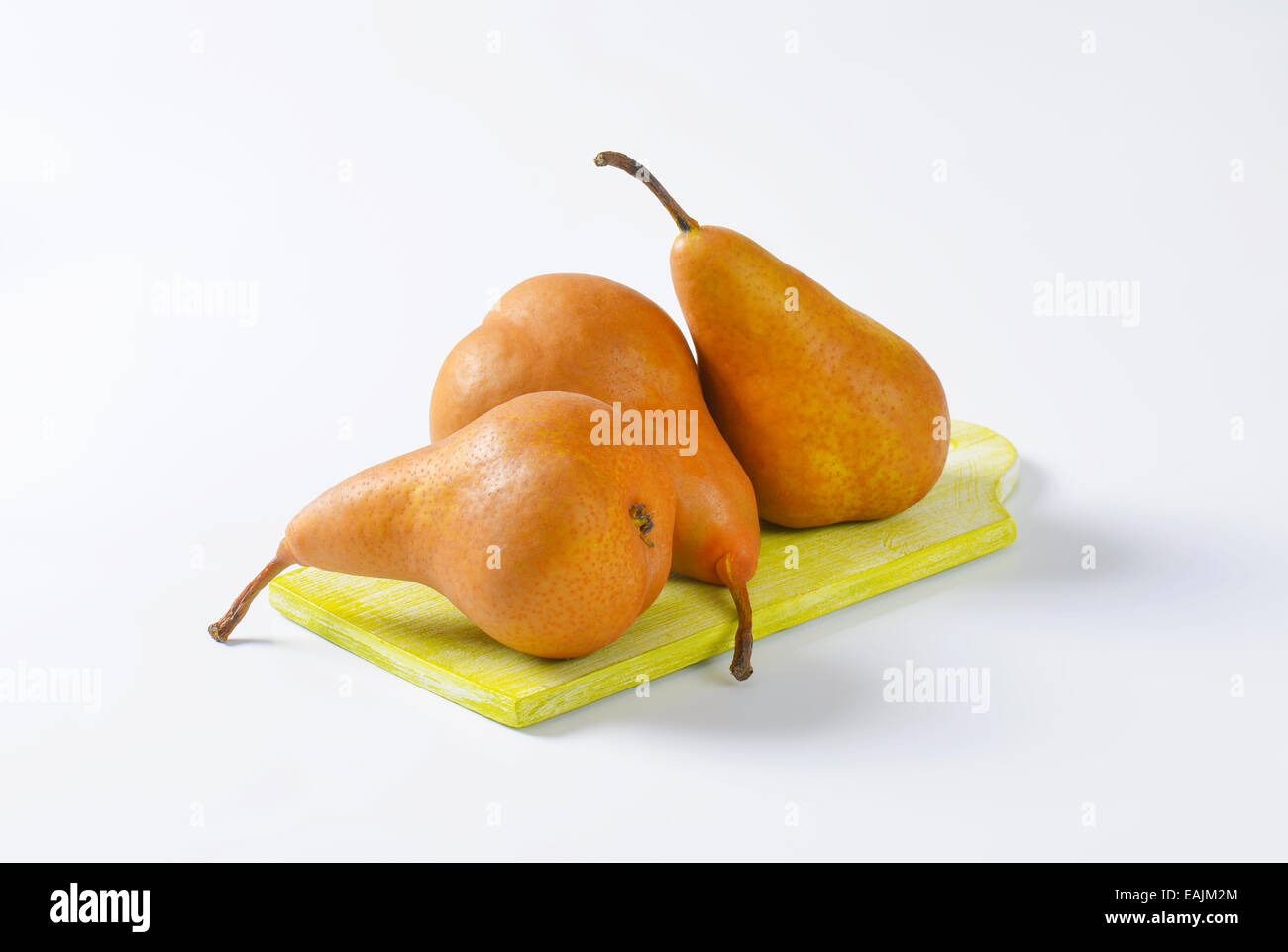 European pears with elongated slender neck and russeted skin Stock Photo