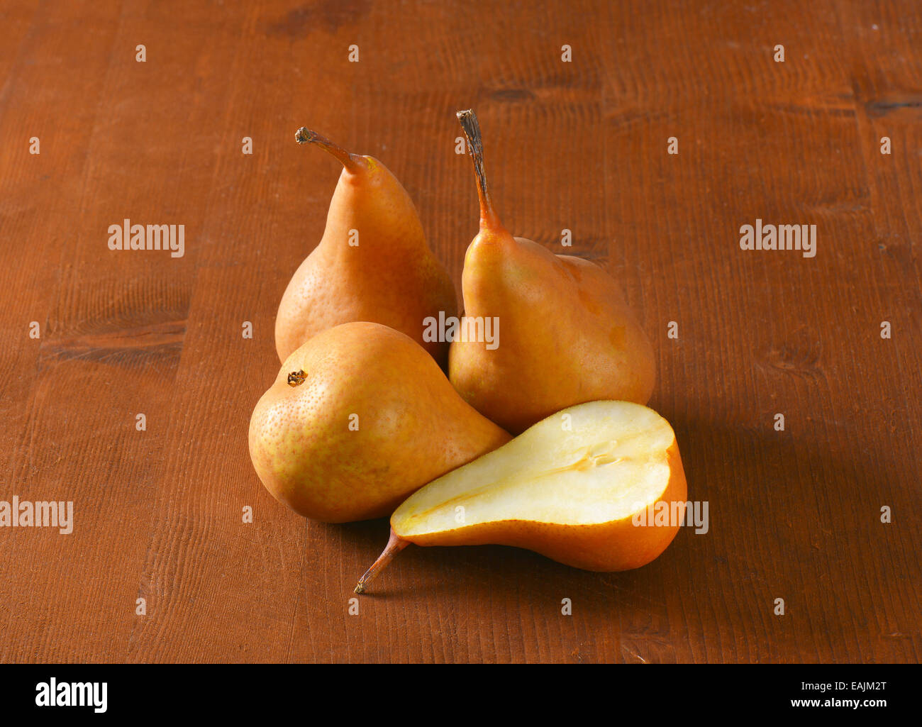 European pears, whole and a half Stock Photo
