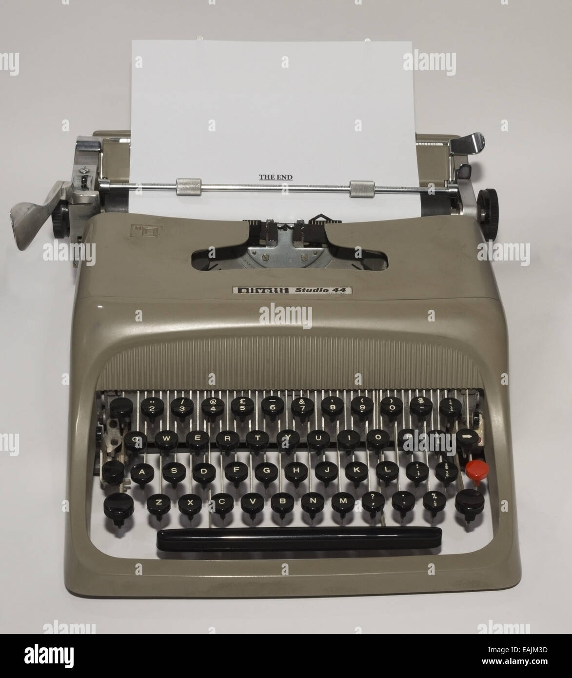 Olivetti Studio 44 typewriter with paper inserted Stock Photo