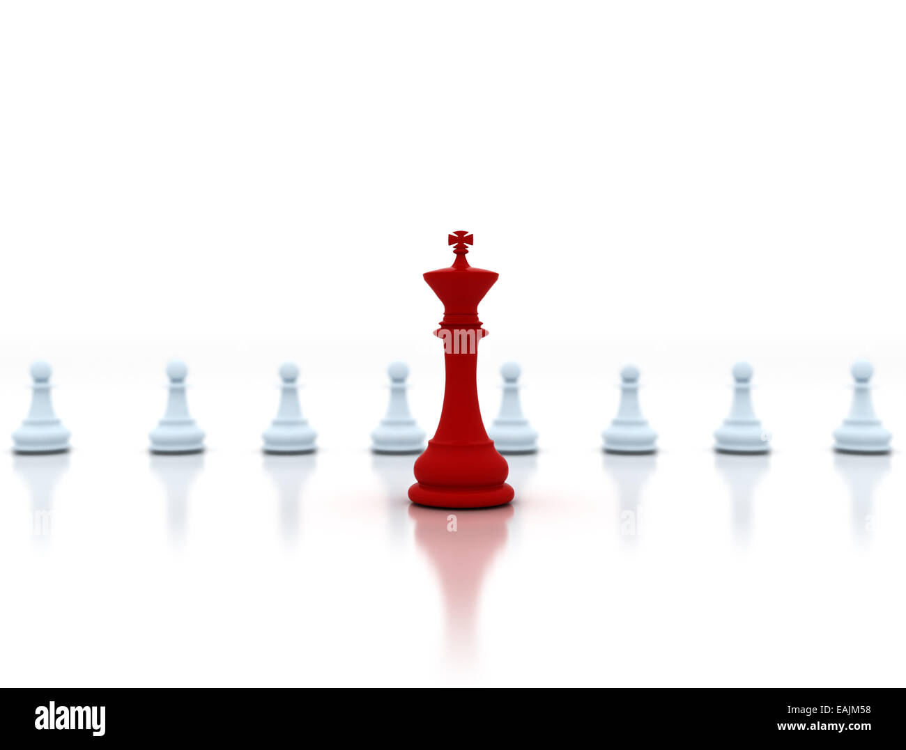 Red chess king leadership illustration Stock Photo