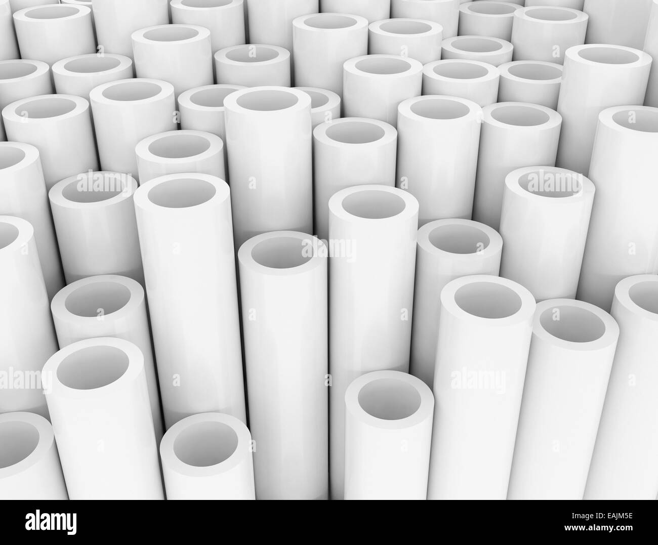 White plastic tubes pwc pipes Stock Photo