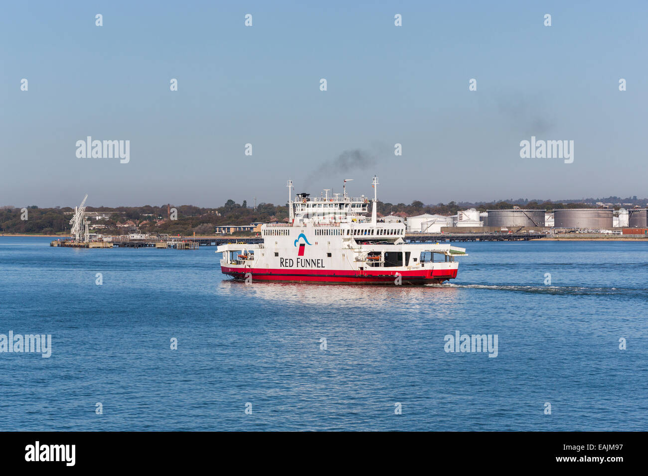 Red Funnel passenger and car ferry 'Red Osprey' underway sailing on the