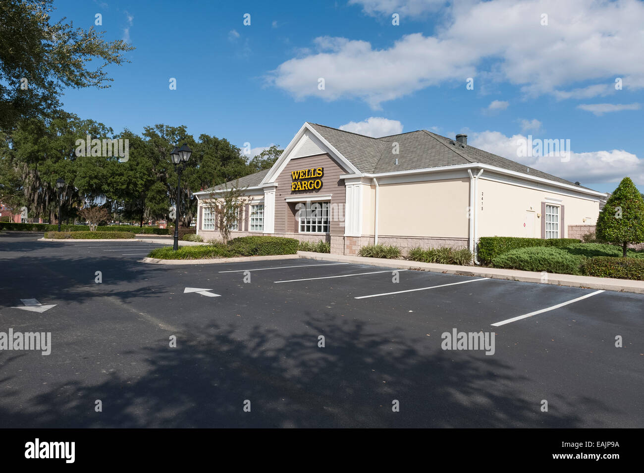 Wells Fargo Bank Building located within The Village, Florida USA Stock