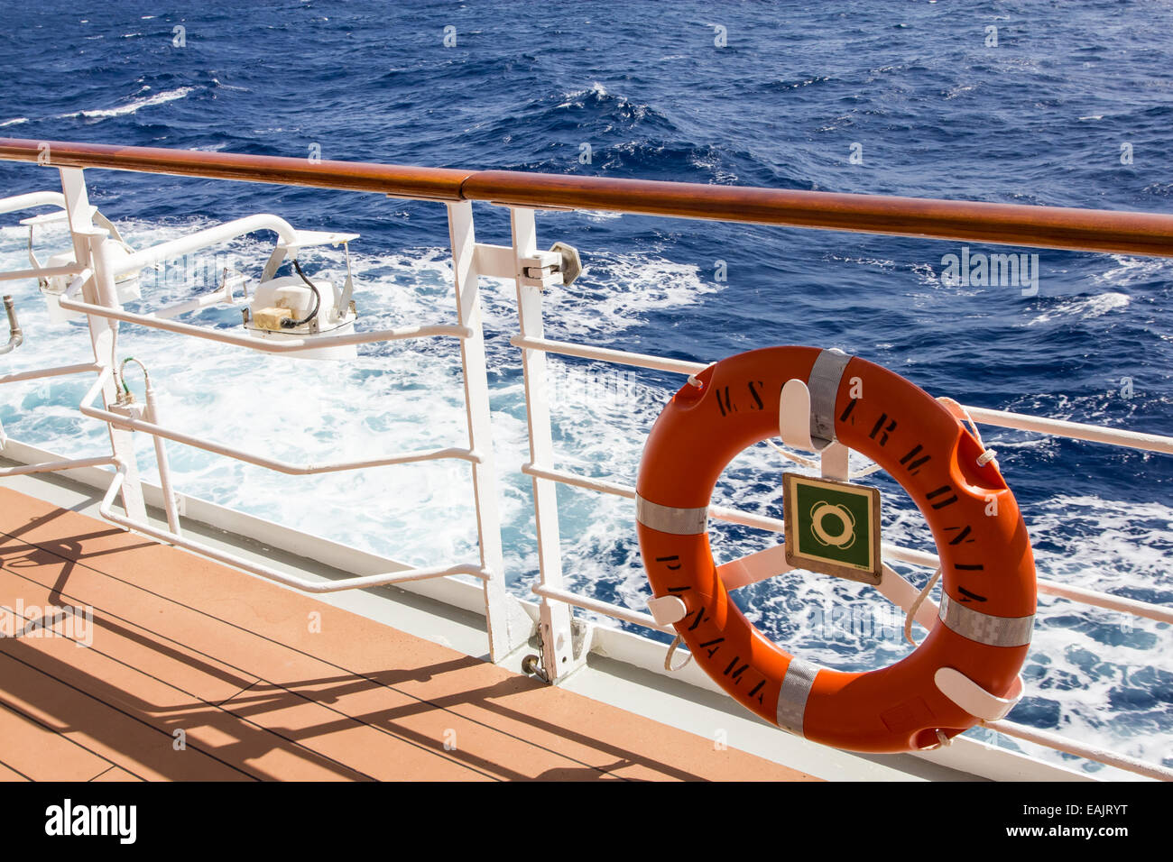 Life safety ring on cruise ship Stock Photo Alamy
