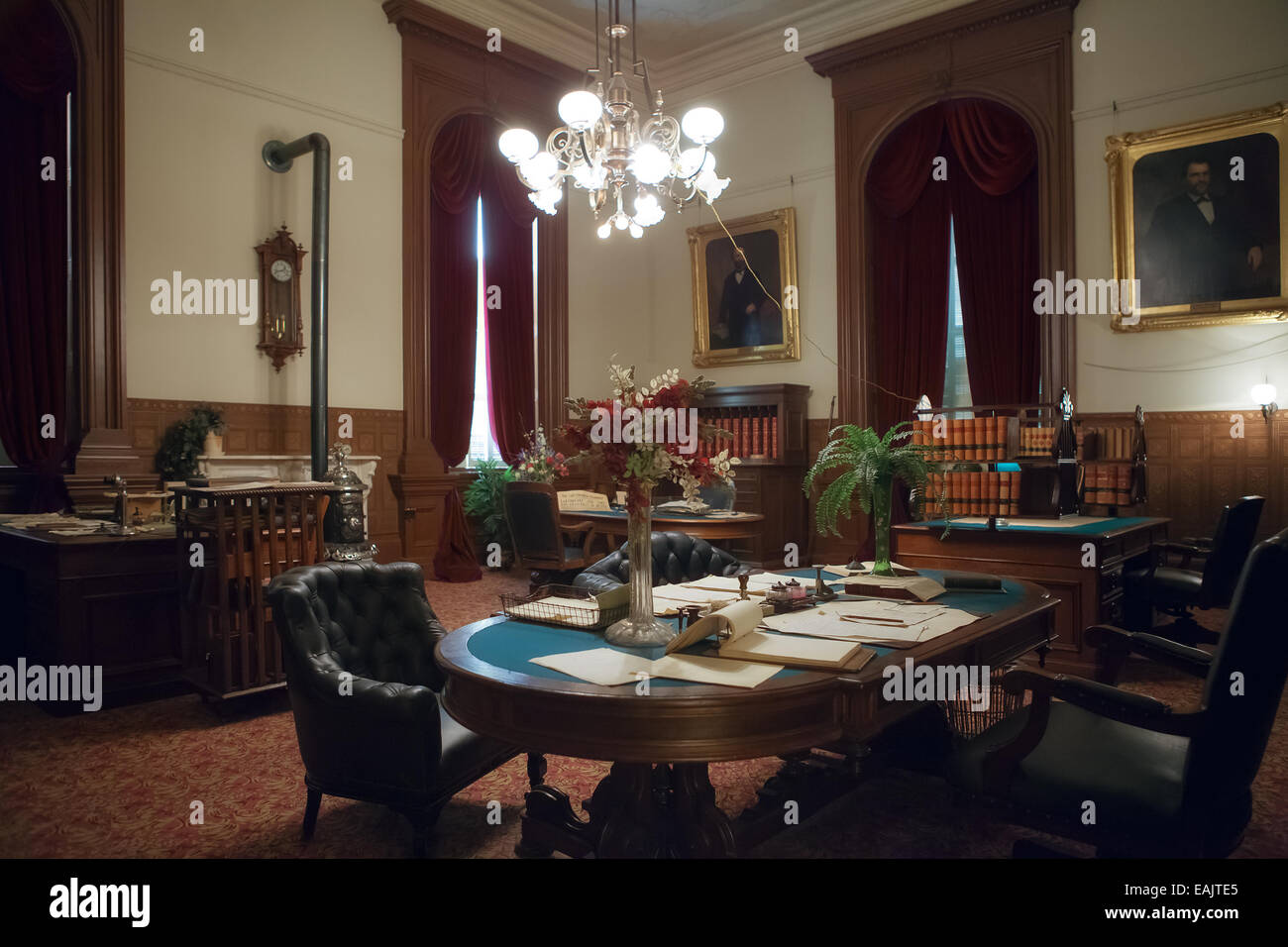 view of old style California governor museum- office Stock Photo - Alamy
