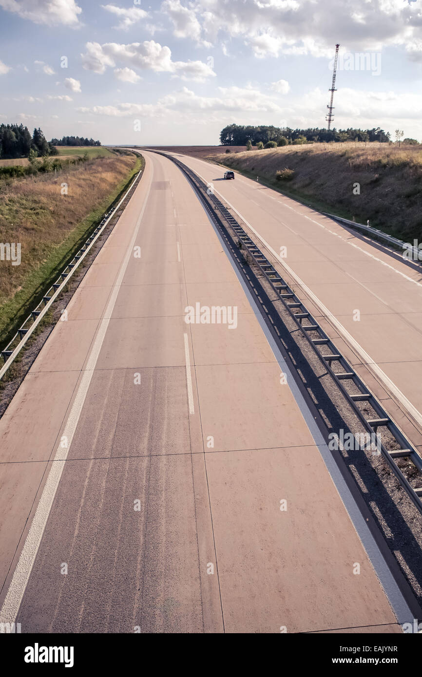 Outdoor shut of a stretch of motorway in Germany Stock Photo