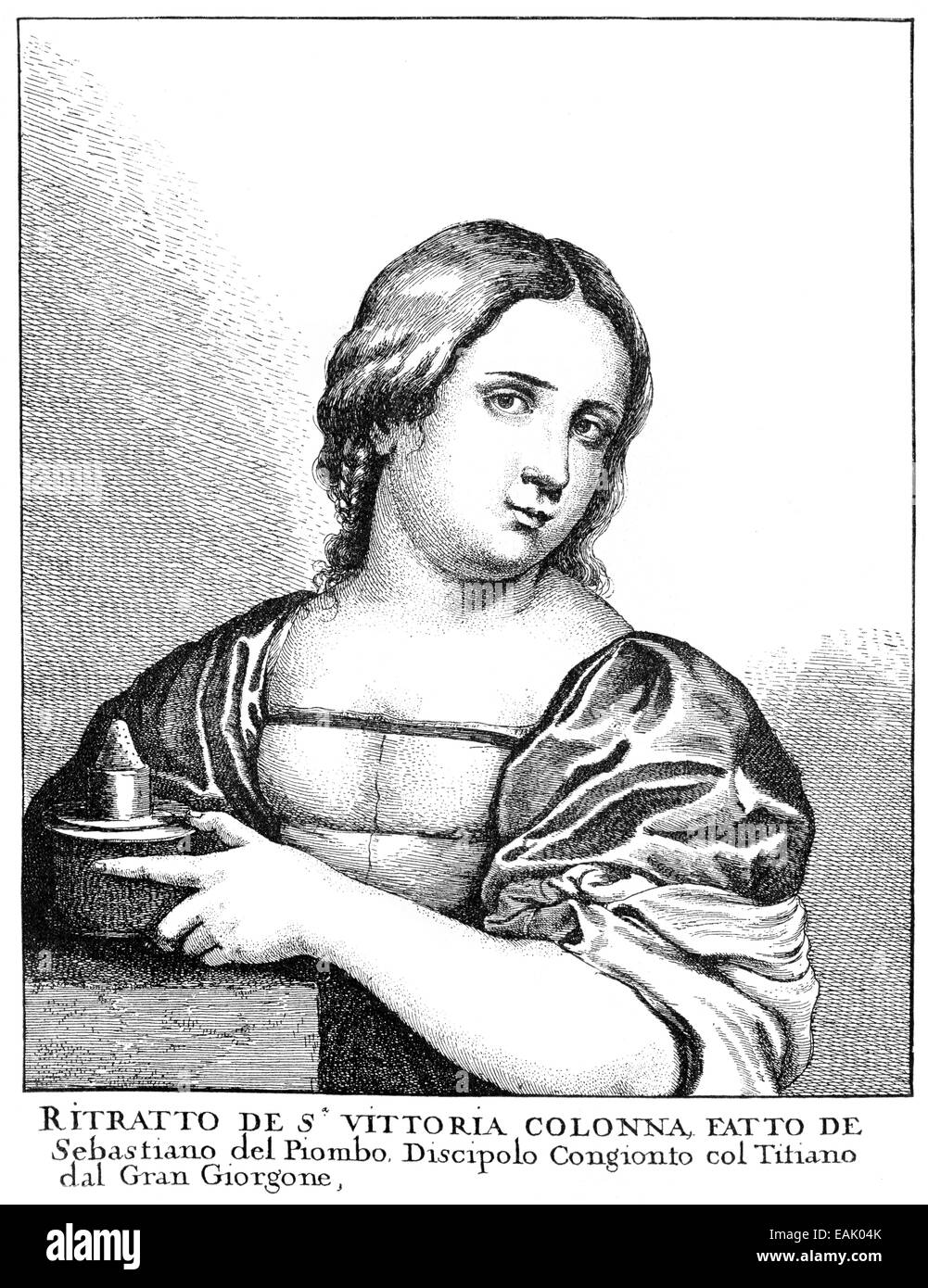 portrait of Vittoria Colonna, 1492 - 1547, a famous Italian poet, Portait von Vittoria Colonna, 1492 - 1547, eine berühmte itali Stock Photo