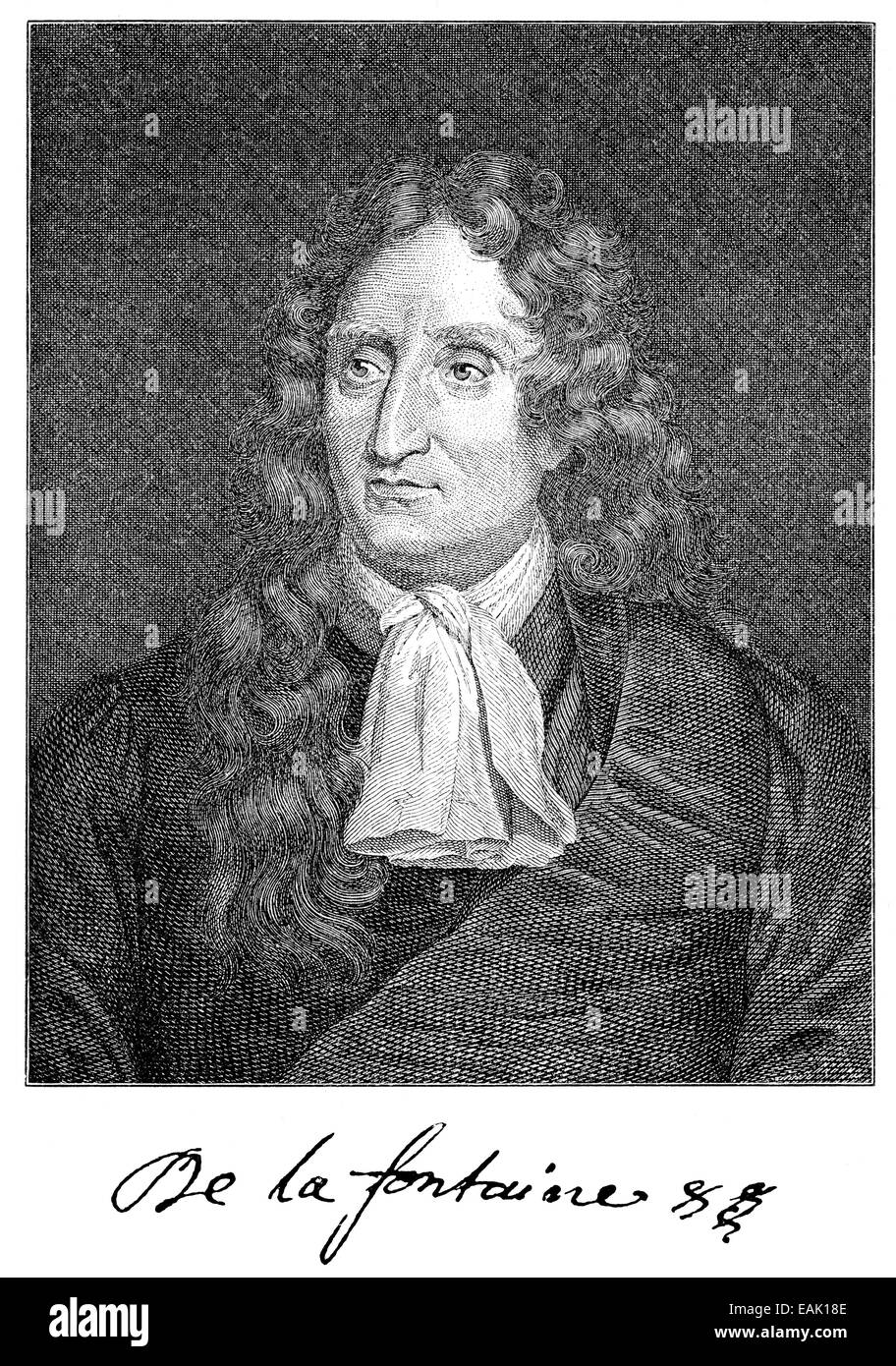 Jean de La Fontaine, 1621 - 1695, a French writer, Portrait von Jean