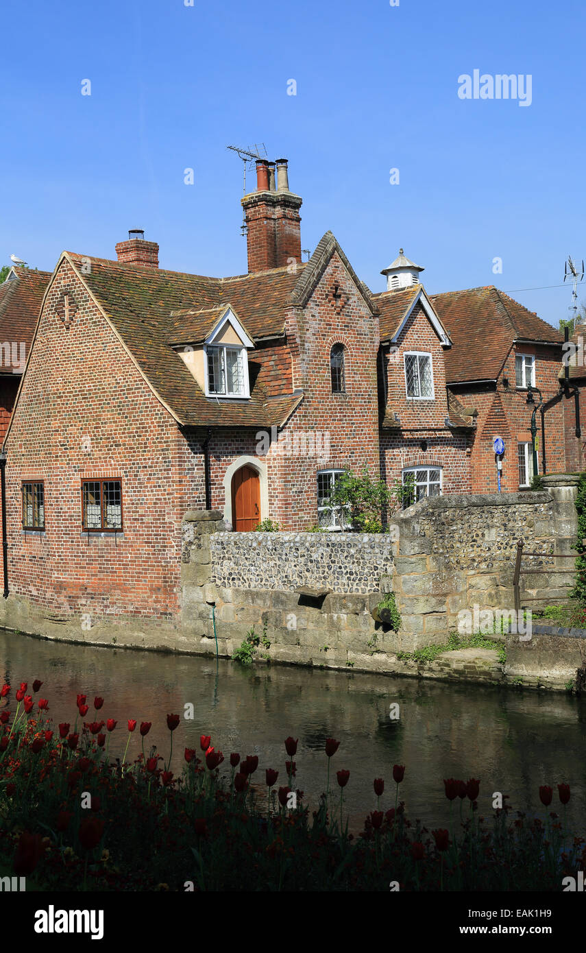 Riverside houses from Westgate Gardens River Walk along Great Stour