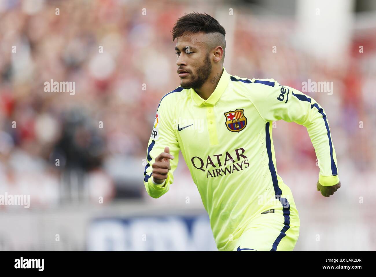 Neymar (Barcelona), NOVEMBER 8, 2014 - Football / Soccer : Spanish "Liga  BBVA" match between UD Almeria 1-2 FC Barcelona, at the Los Juegos  Mediterraneos Stadium in Almeria, Spain. (Photo by Mutsu Kawamori/AFLO)  [3604] Stock Photo - Alamy