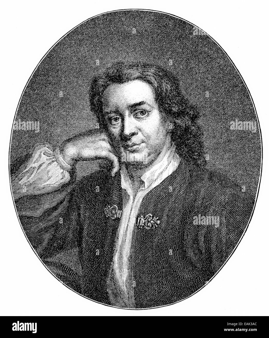 Thomas Otway, 1652 - 1685, an English playwright, Portrait von Thomas Otway, 1652 - 1685, ein englischer Dramatiker Stock Photo