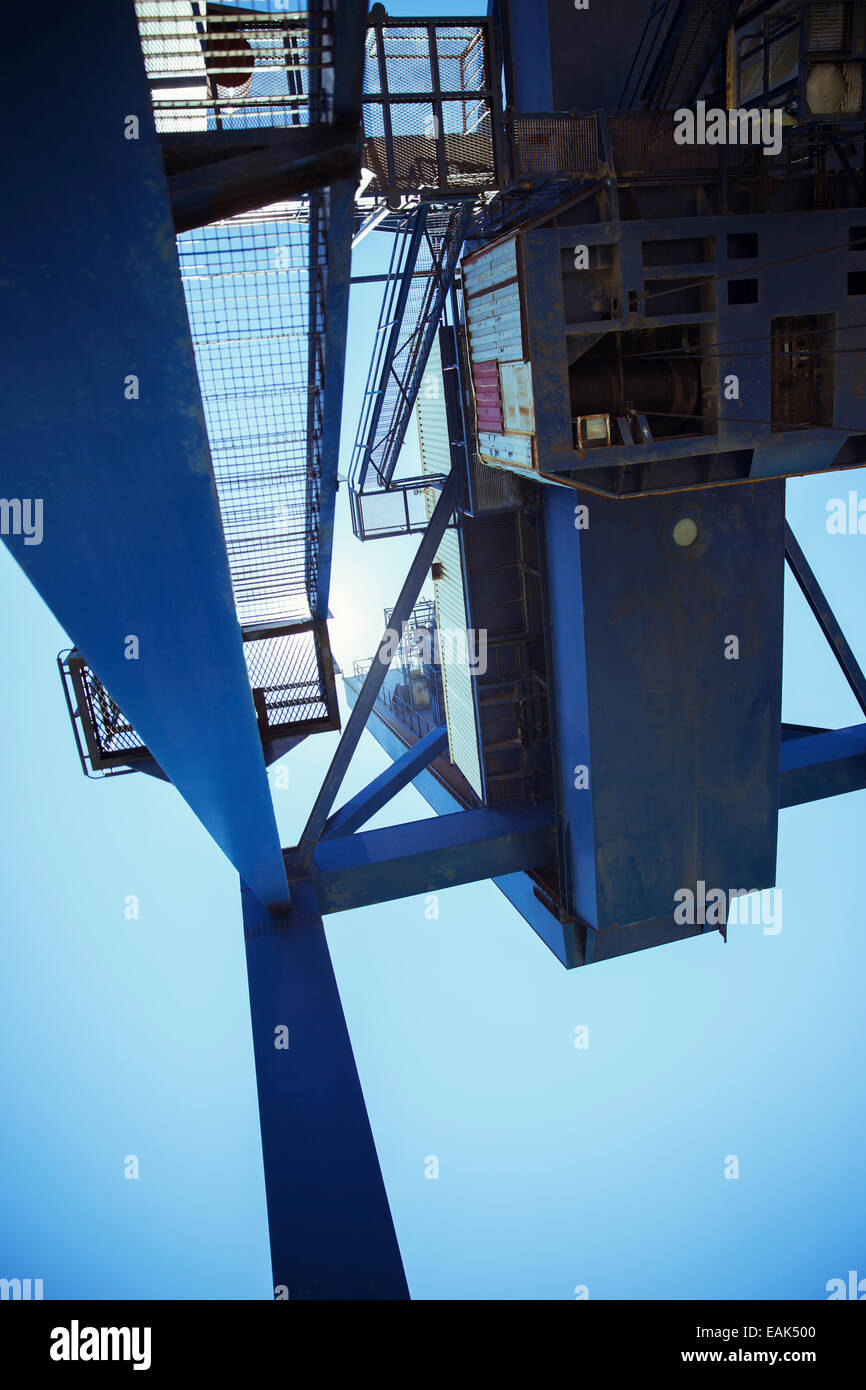 Low angle view of cargo crane Stock Photo