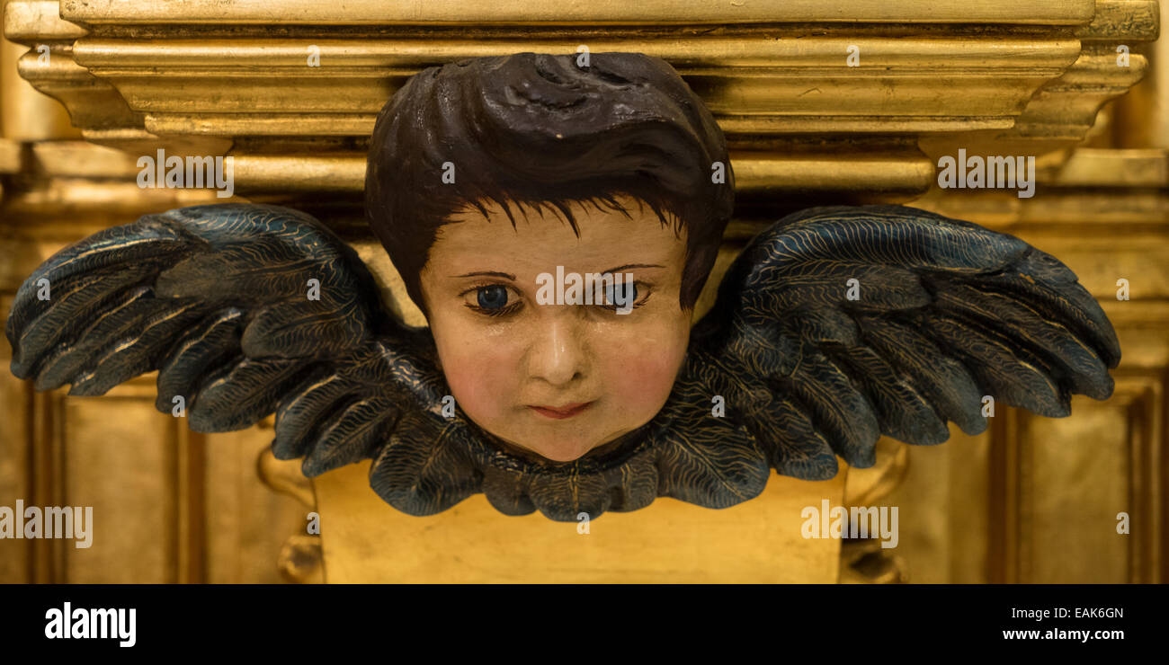 Creepy angel in iglesia de santa ana hi-res stock photography and ...