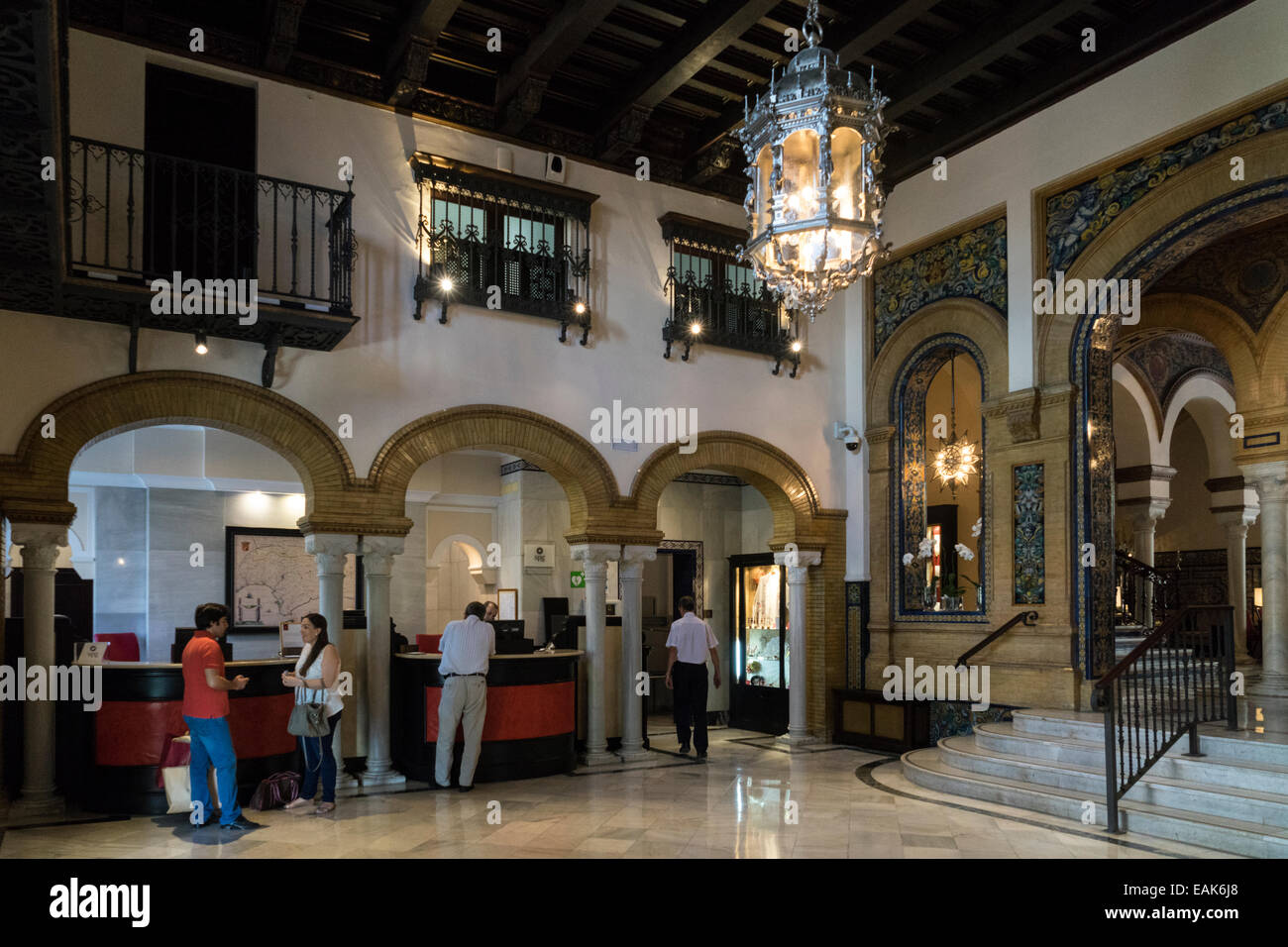 Lobby, Hotel Alfonso XIII, Seville Stock Photo