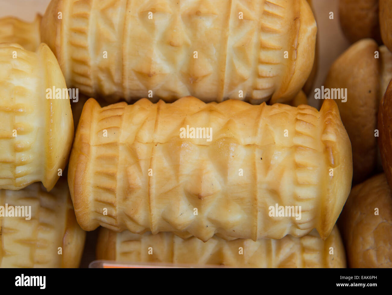 polish smoked cheese made of salted sheep milk called oscypek Stock Photo