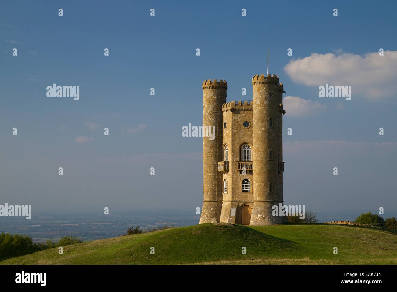 Broadway Tower in autumn sunshine, Cotswolds, Worcestershire, England, UK, GB, Europe Stock Photo