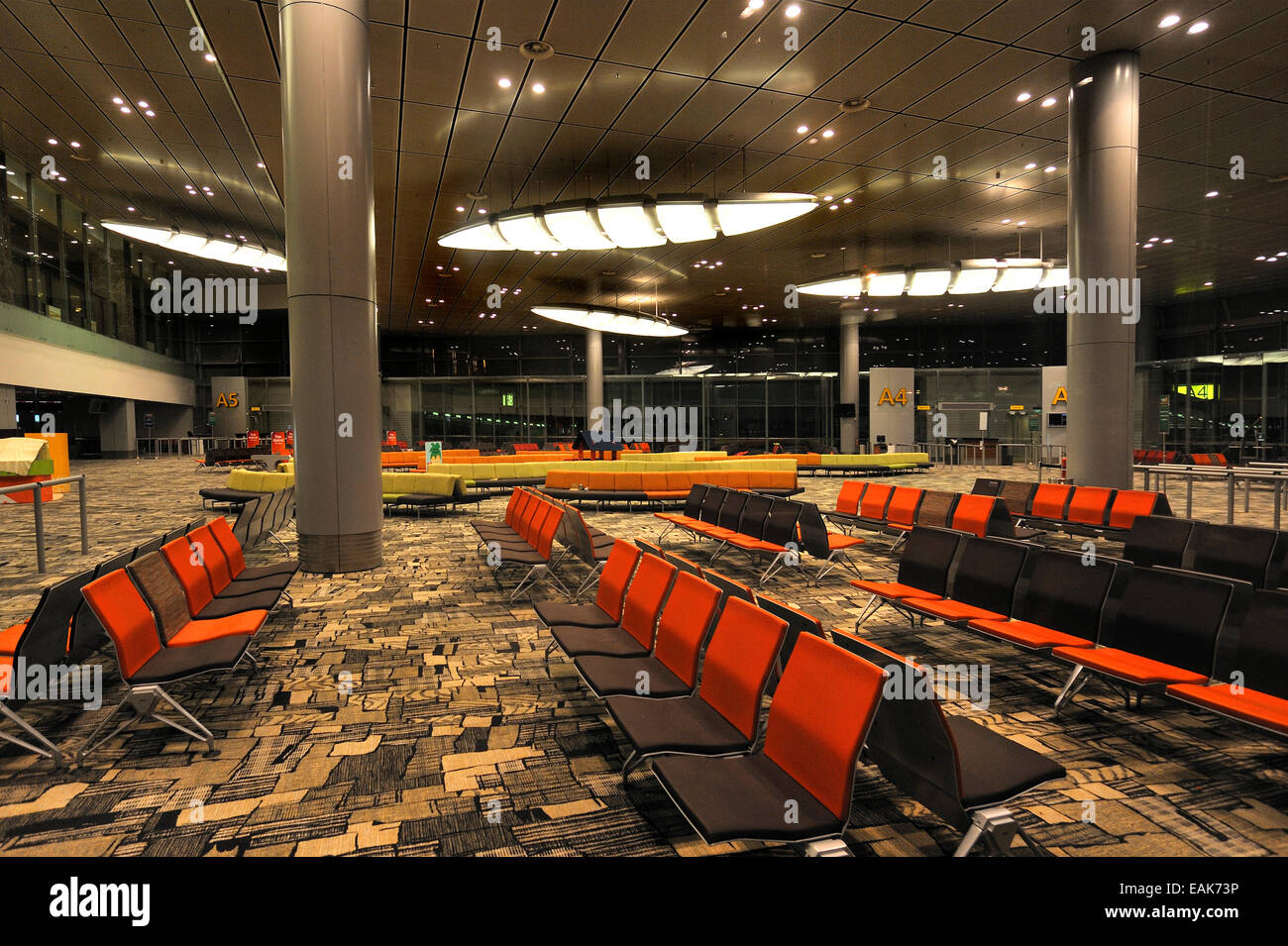 Waiting hall in SoekarnoHatta Airport, Jakarta, Java, Indonesia Stock