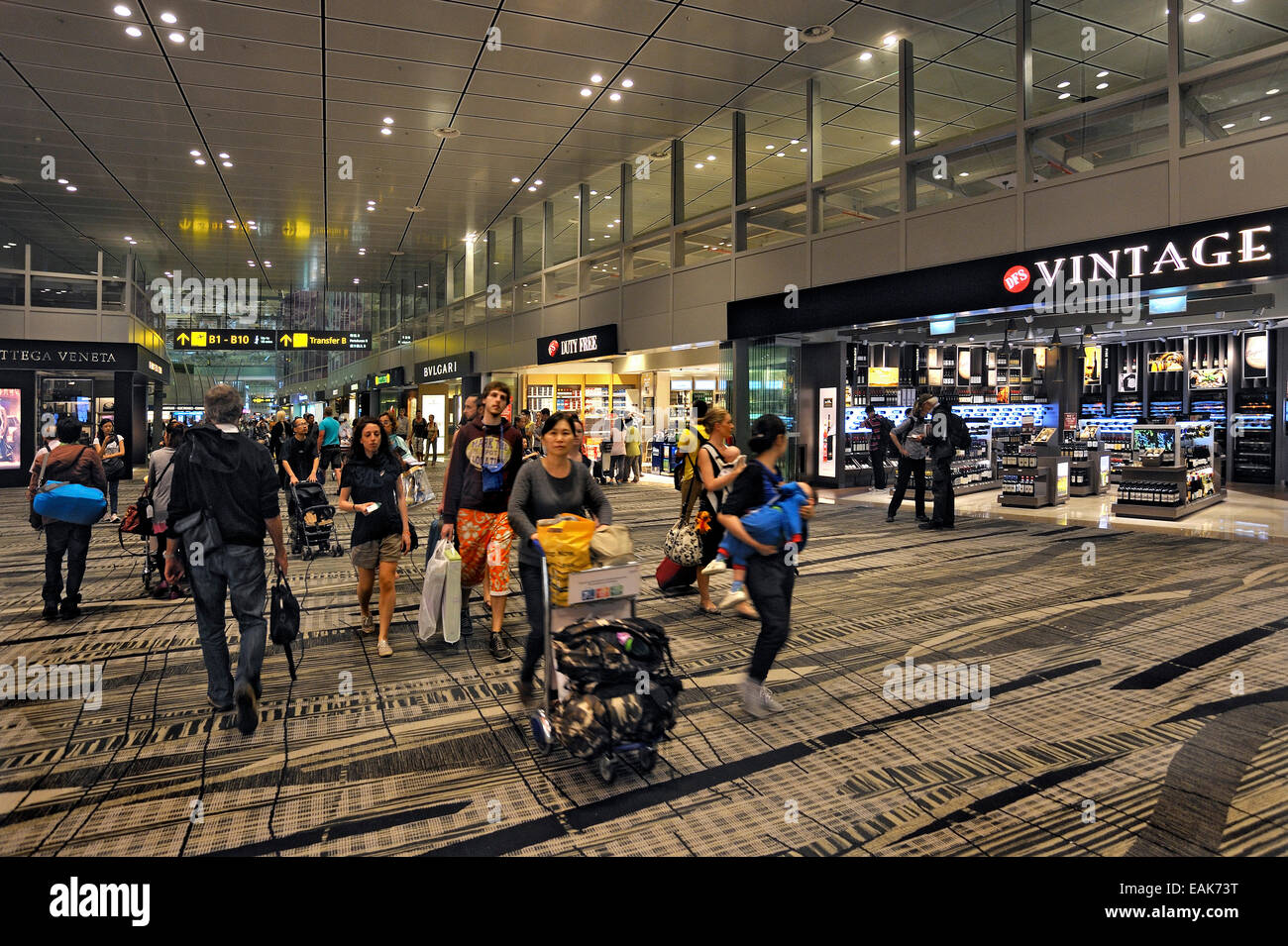 Arrivals hall in Soekarno-Hatta Airport, Jakarta, Java, Indonesia Stock Photo