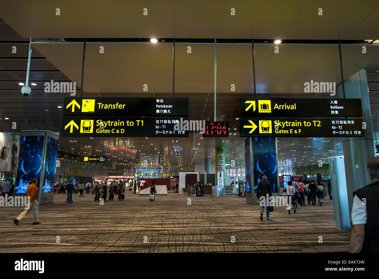 Transfer hall, Changi Airport, Singapore Stock Photo