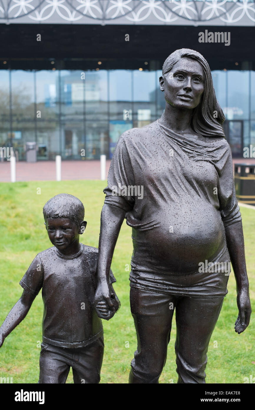 Detail of one of the mothers and her son of Gillian Wearing’s 