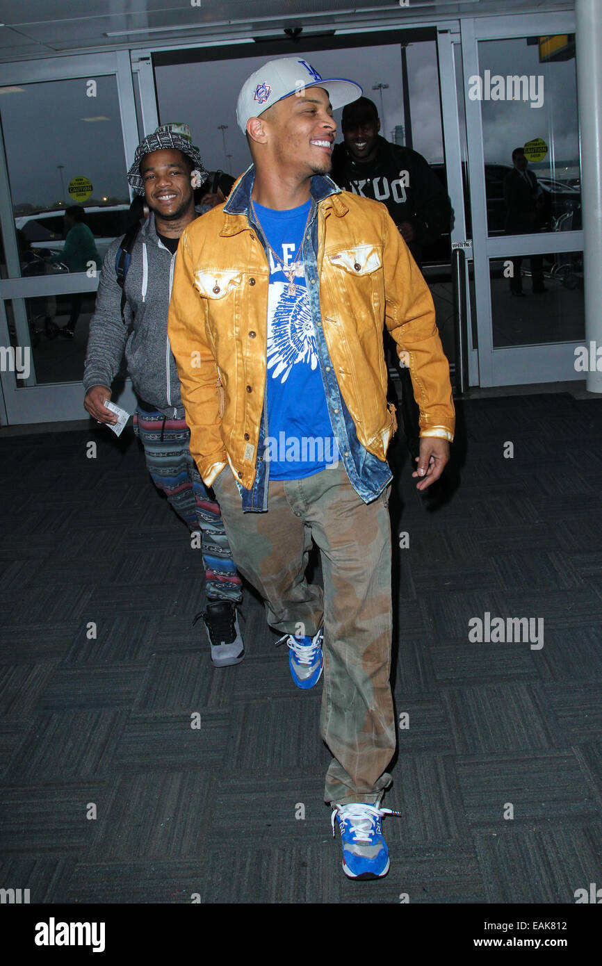 Rapper T.I. (real name Clifford Joseph Harris, Jr) arriving at John F(04)