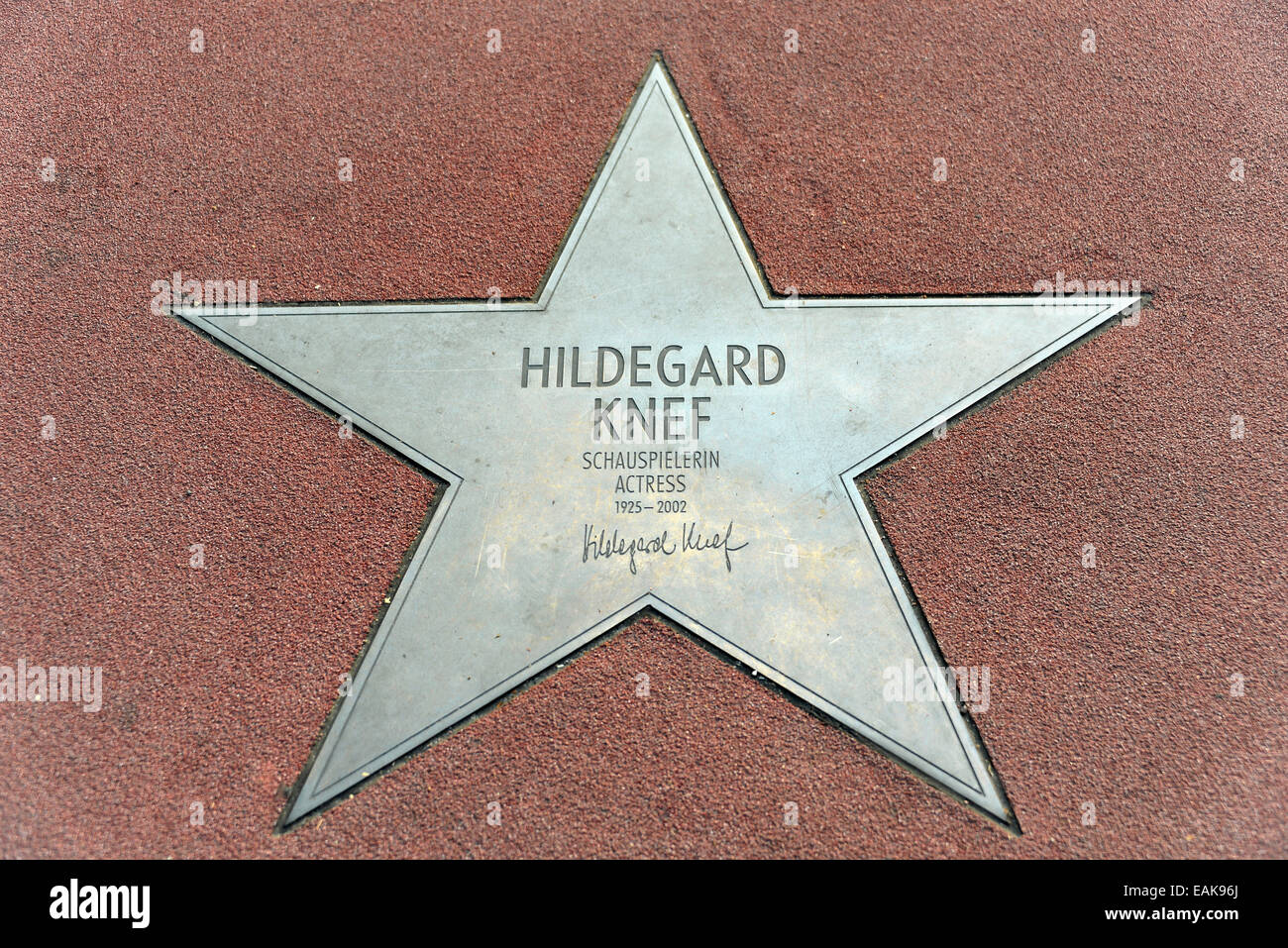 Star of Hildegard Knef, actress, on the 'Boulevard der Stars' street, Mitte, Berlin, Berlin, Germany Stock Photo