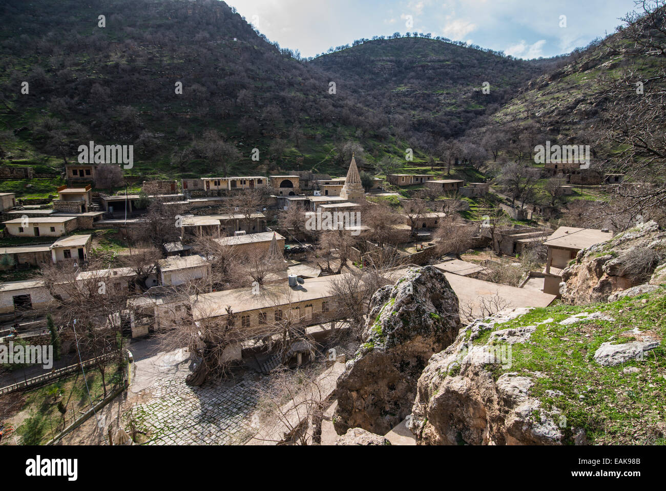 Townscape of Lalish, Lalish, Iraq Stock Photo