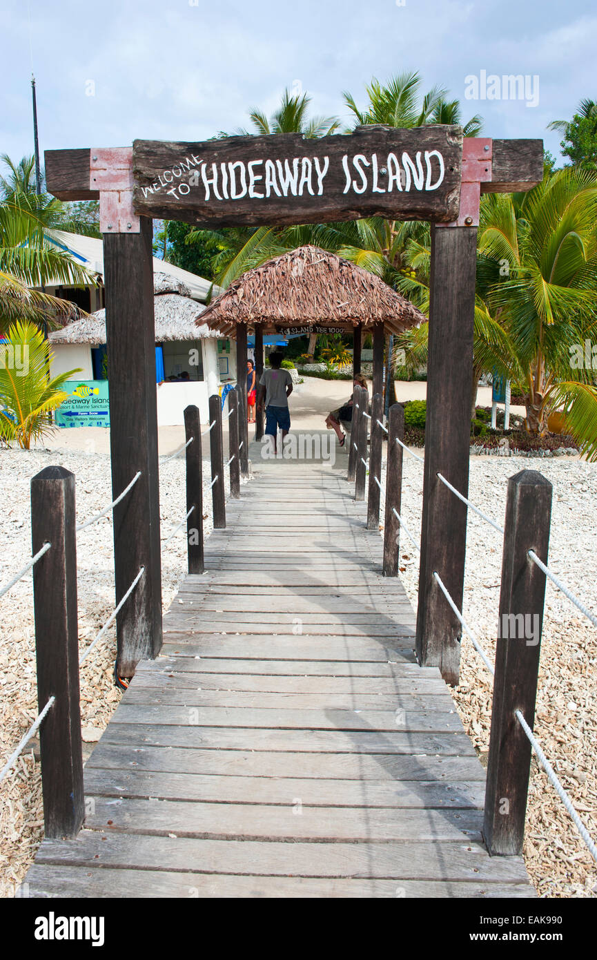 Pier of Hideaway Island, Hideaway Island, Shefa Province, Vanuatu Stock