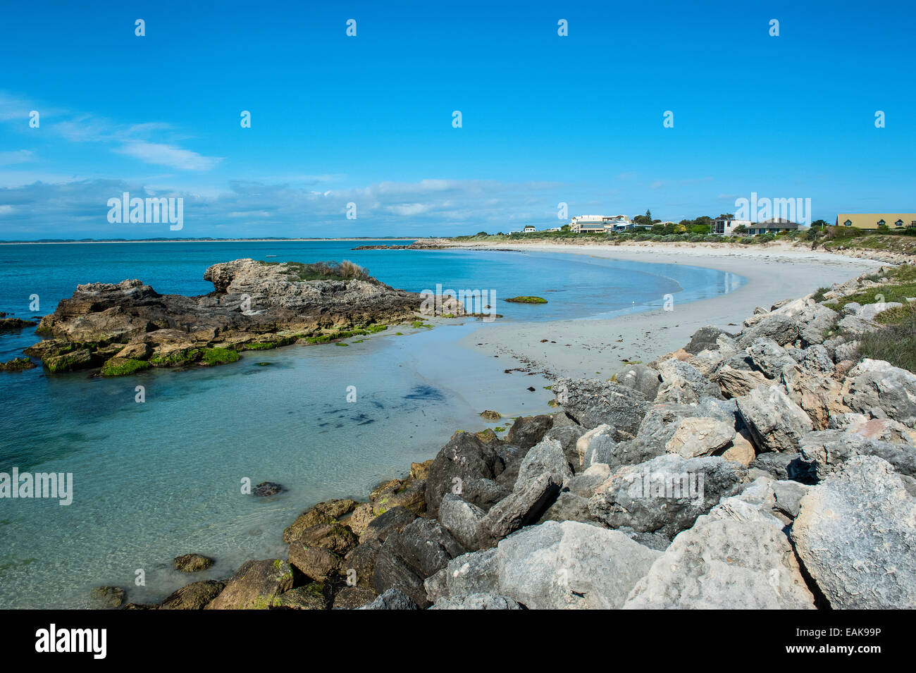 Long sandy beach, Beachport, Victoria, Australia Stock Photo