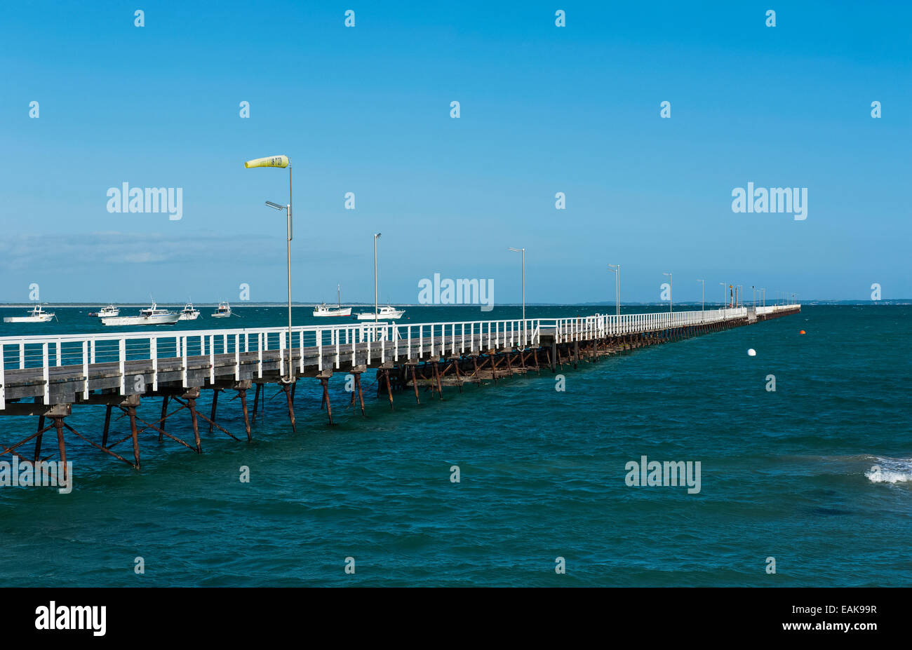 Long pier, Beachport, South Australia Stock Photo
