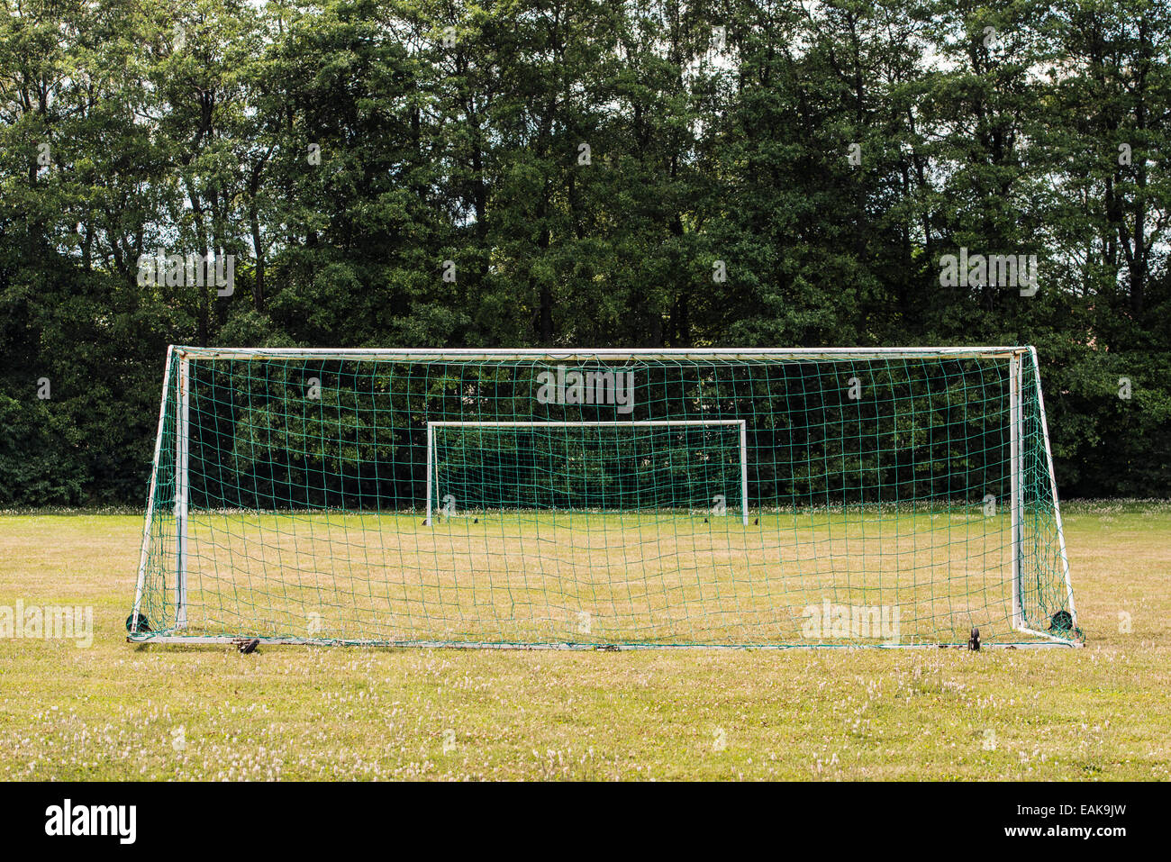 Empty football (soccer) field Stock Photo