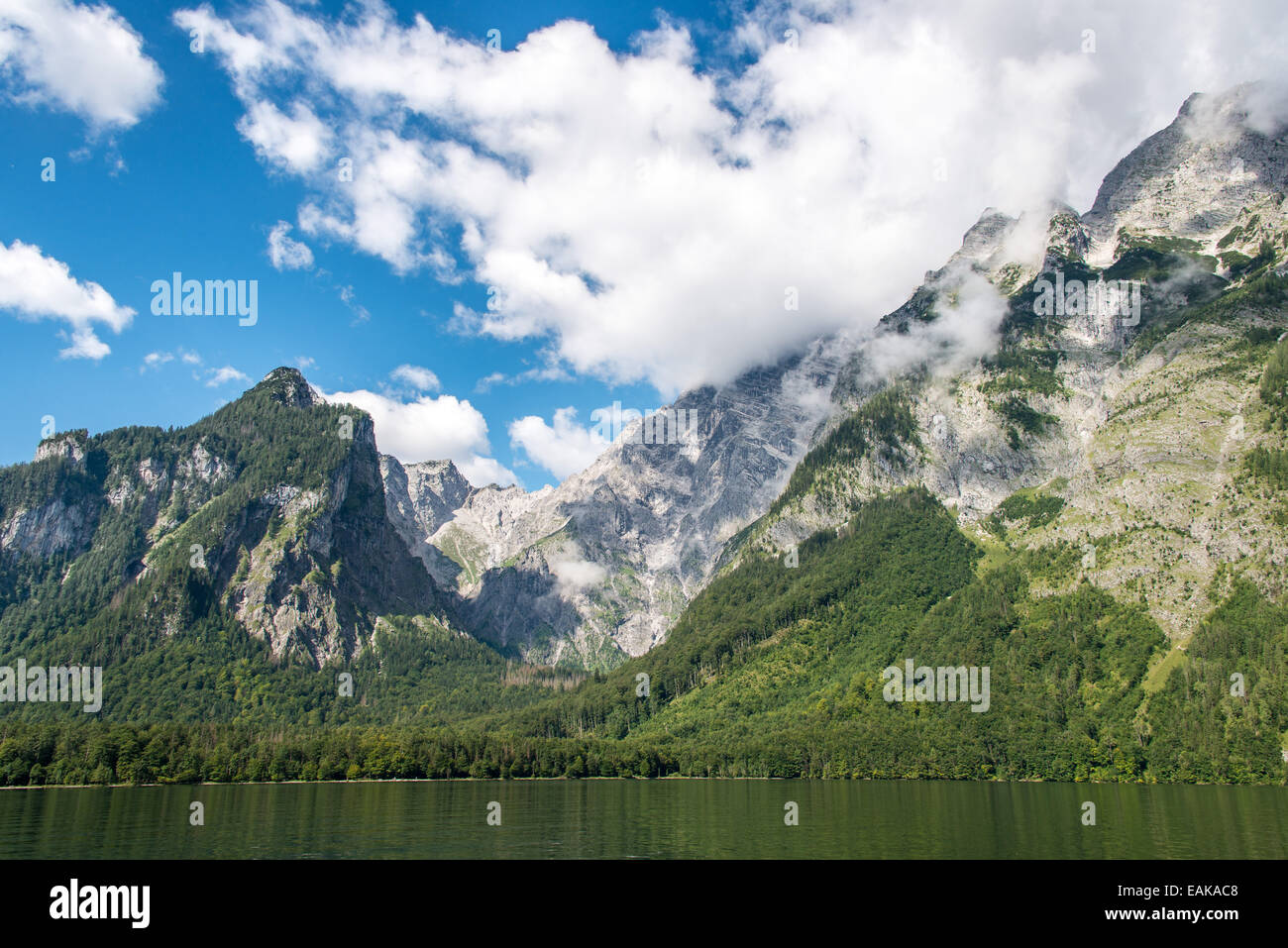 Lake Königssee with Watzmann massif, Berchtesgaden National Park ...