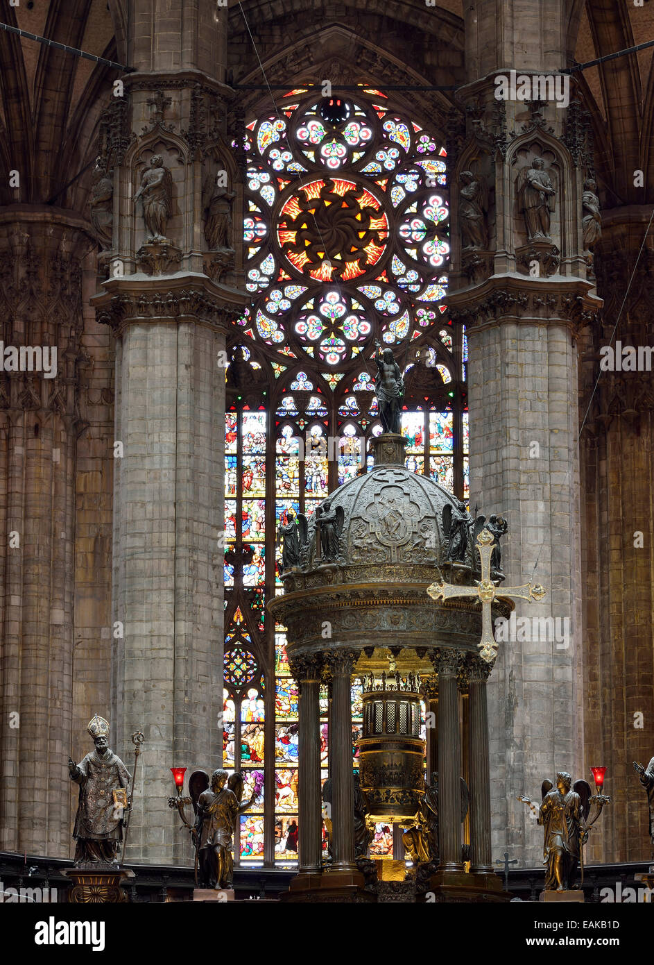High altar and choir, Milan Cathedral, Milan, Lombardy, Italy Stock Photo
