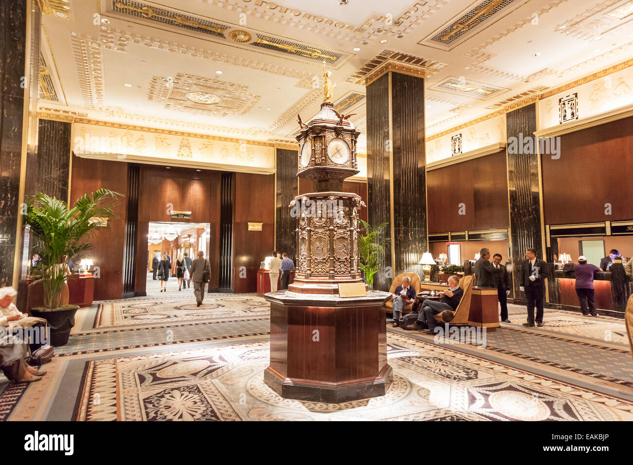 Lobby of the Waldorf Astoria Hotel, New York City, USA Stock Photo