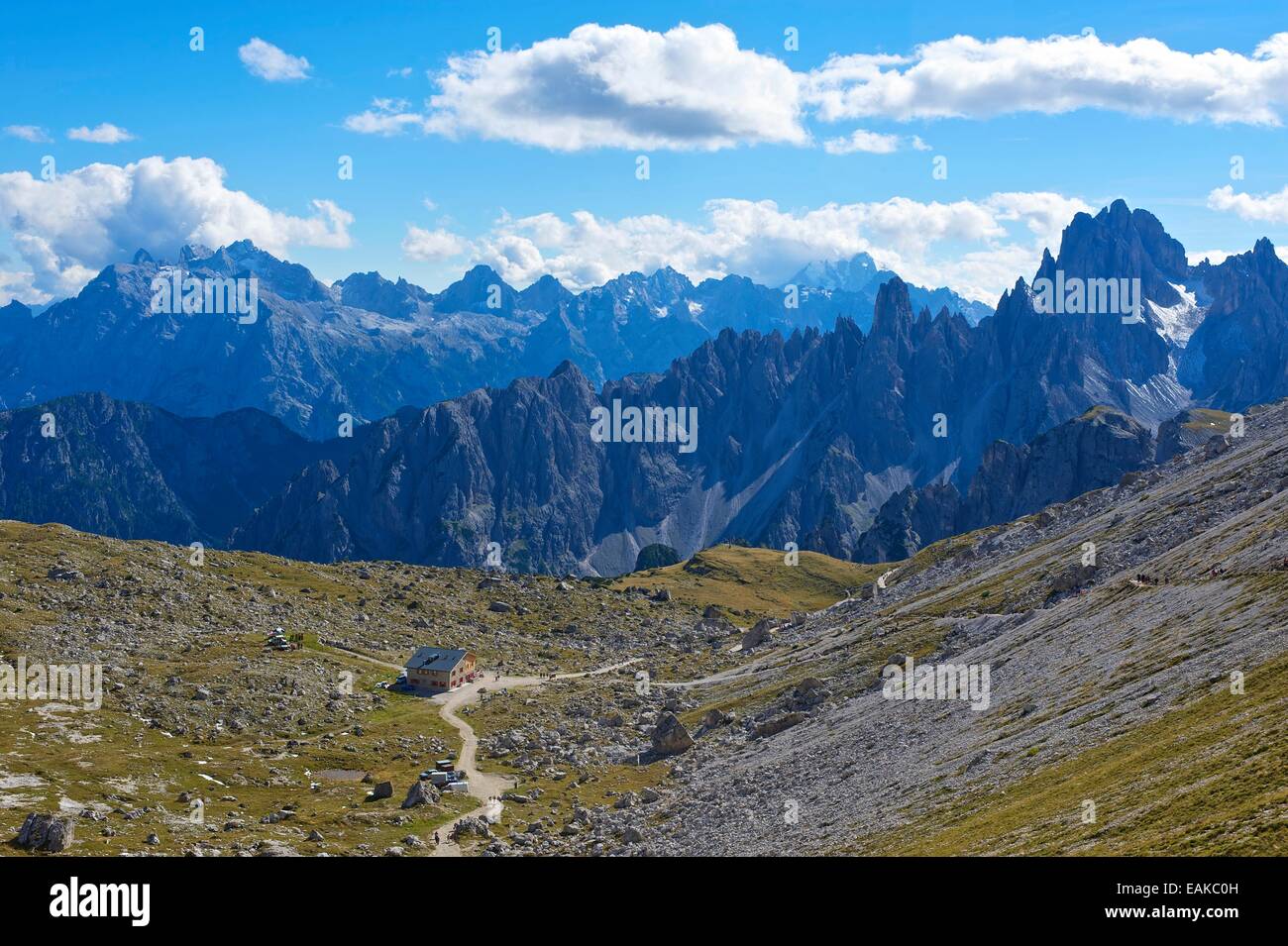 Lavaredo Alpine hut, Sextner Dolomiten, South Tyrol province, Trentino-Alto Adige, Italy Stock Photo