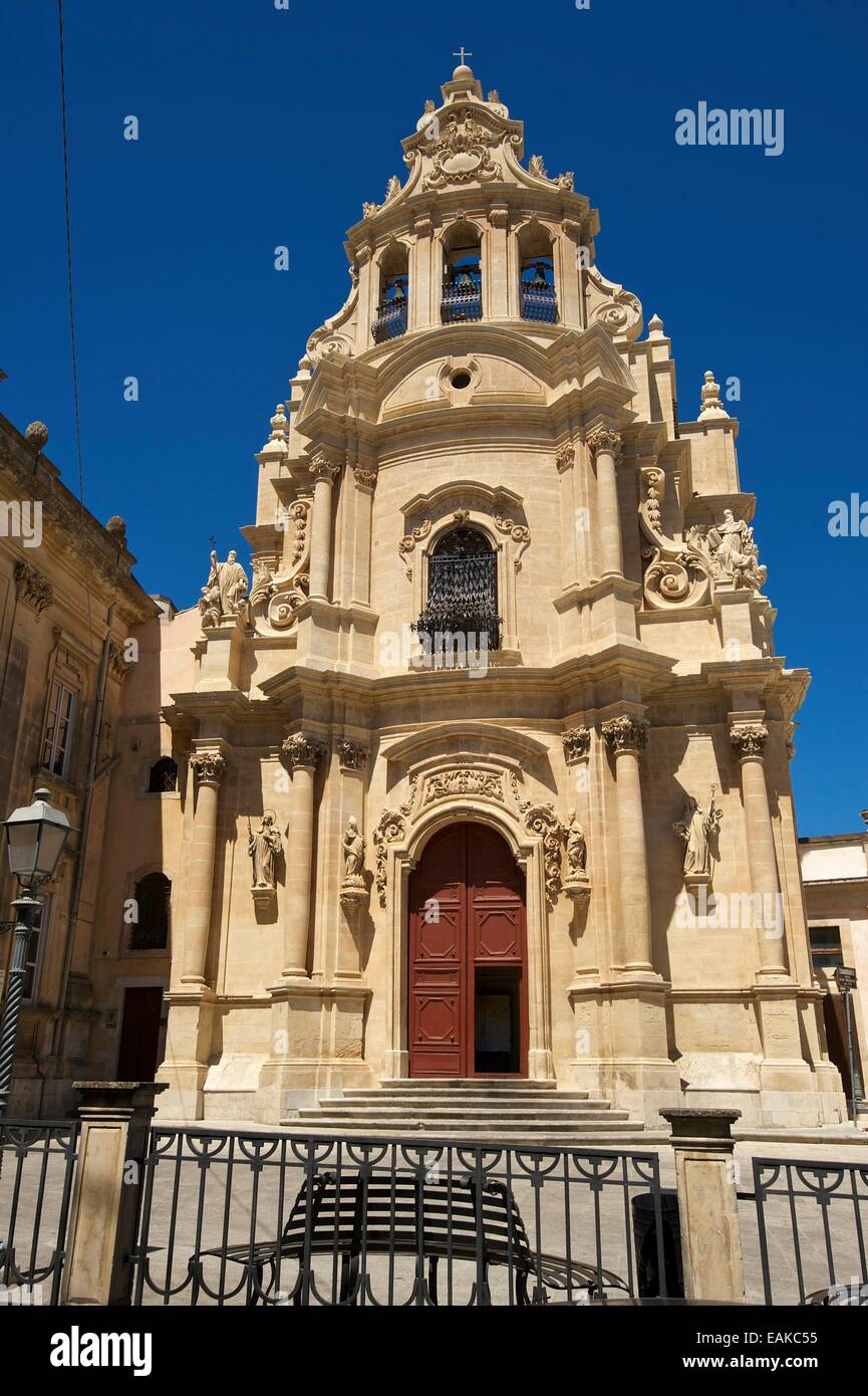 Church San Giorgio and Piazza Duomo square, Ragusa Ibla, Ragusa, Ragusa Province, Sicily, Italy Stock Photo
