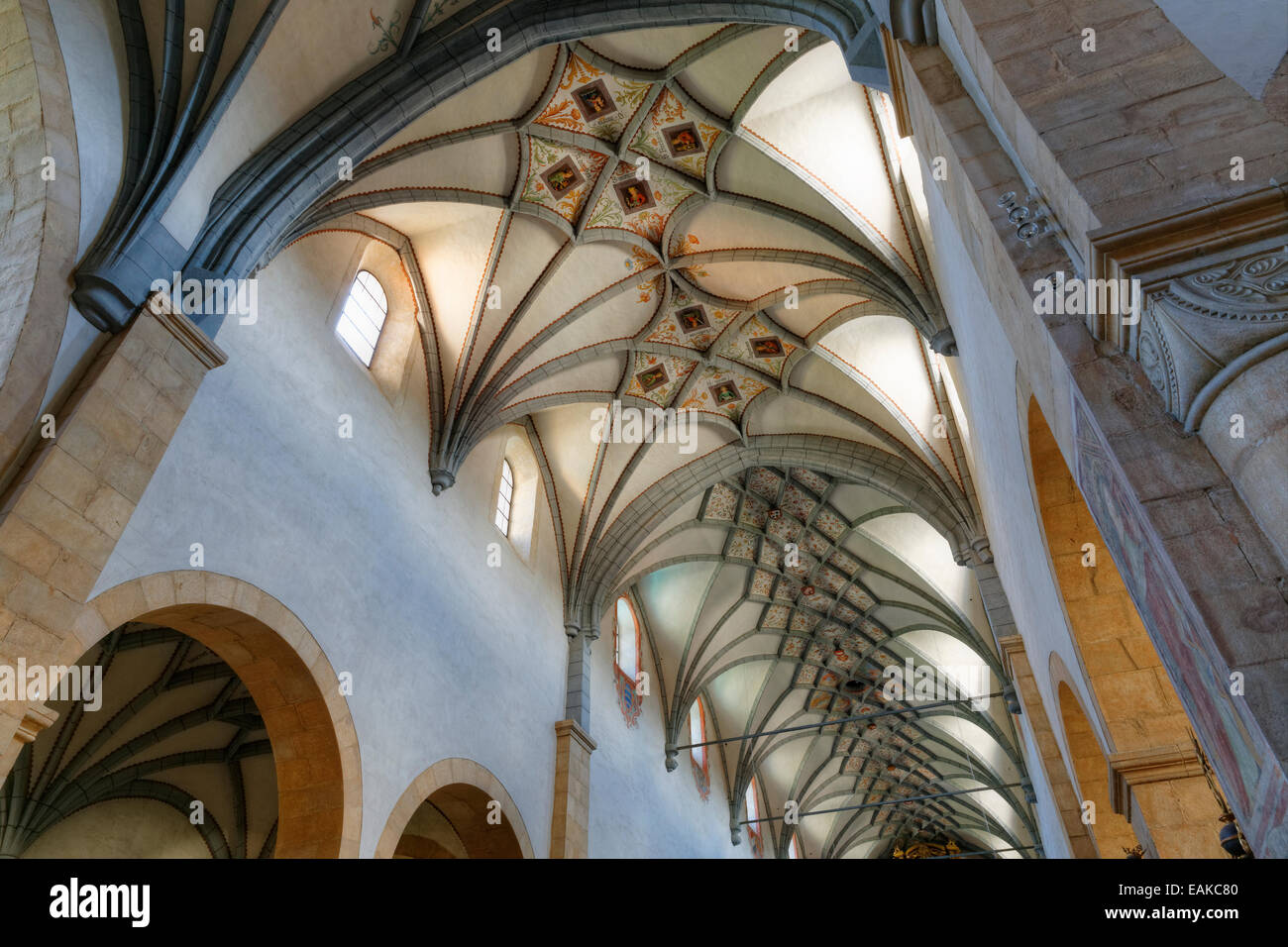 Gurk Cathedral, Gothic net vaulting in the nave, Gurk - Carinthia, Carinthia, Austria Stock Photo