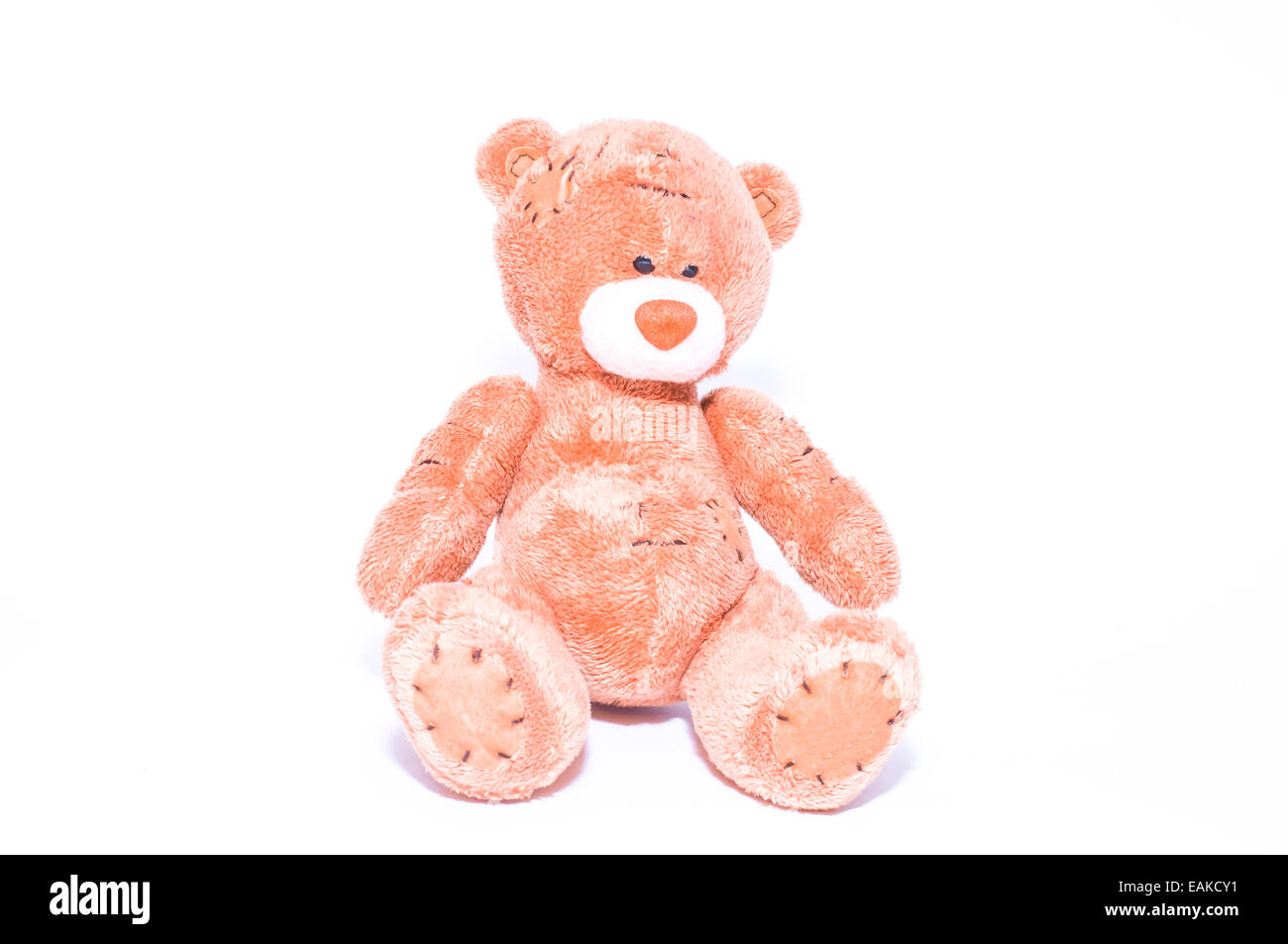 Cute teddy bear on white background Stock Photo - Alamy