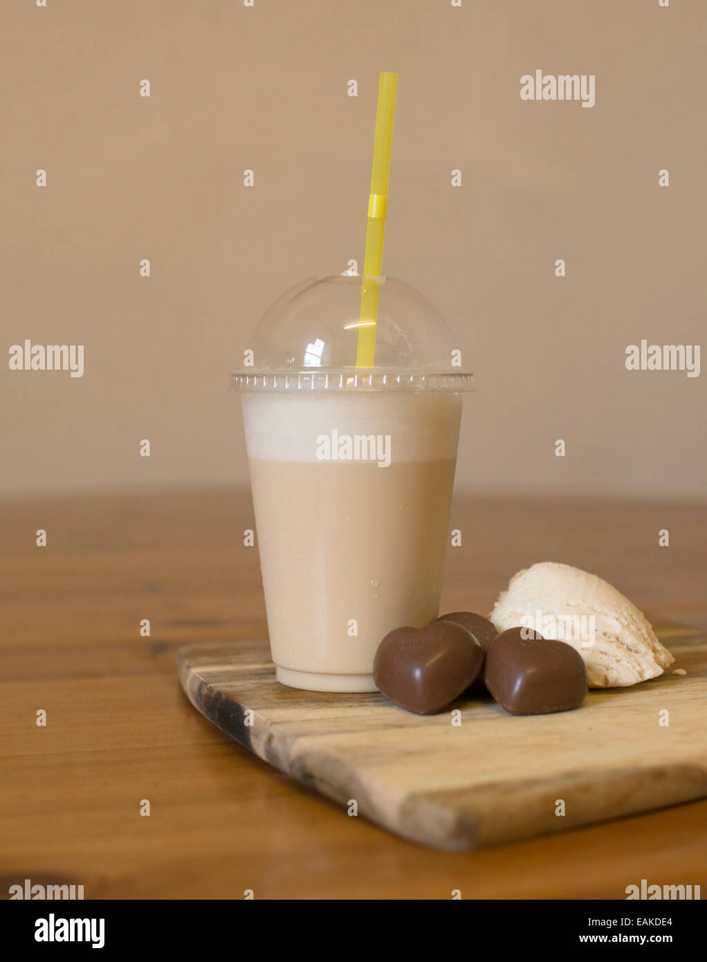Chocolate milkshake in plastic cup hi-res stock photography and images -  Alamy