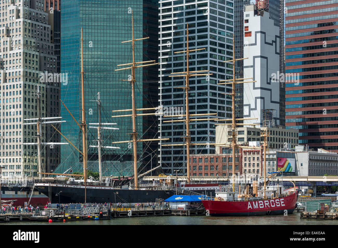 South Street Seaport in the New York City borough of Manhattan - USA Stock Photo