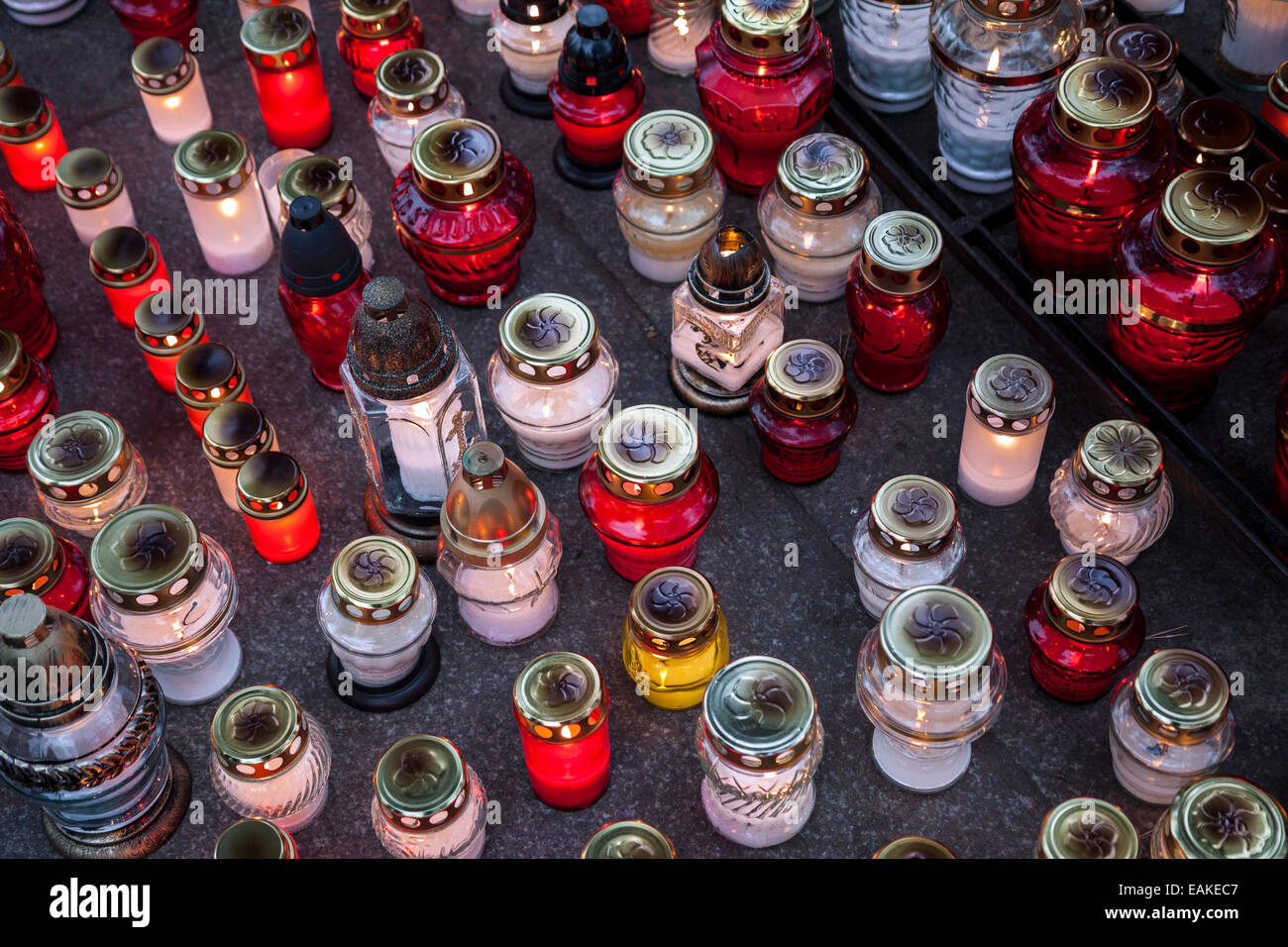 A lot of lighted candles on All Saints Day Stock Photo Alamy