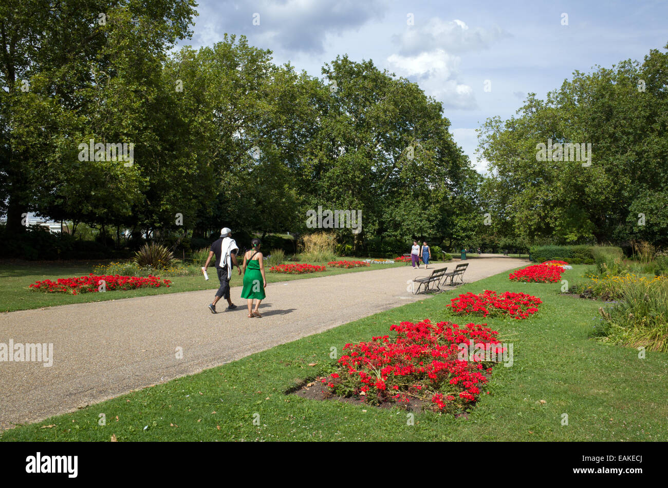 The McKenzie Flower Garden in Finsbury Park, London, UK Stock Photo