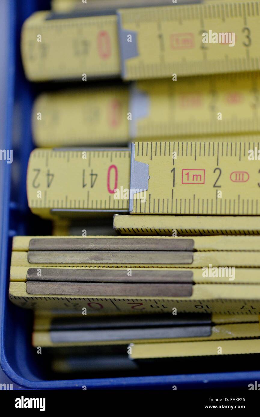 Folding ruler in a store in Germany, City of Osterode, 13. November 2014. Photo: Frank May Stock Photo
