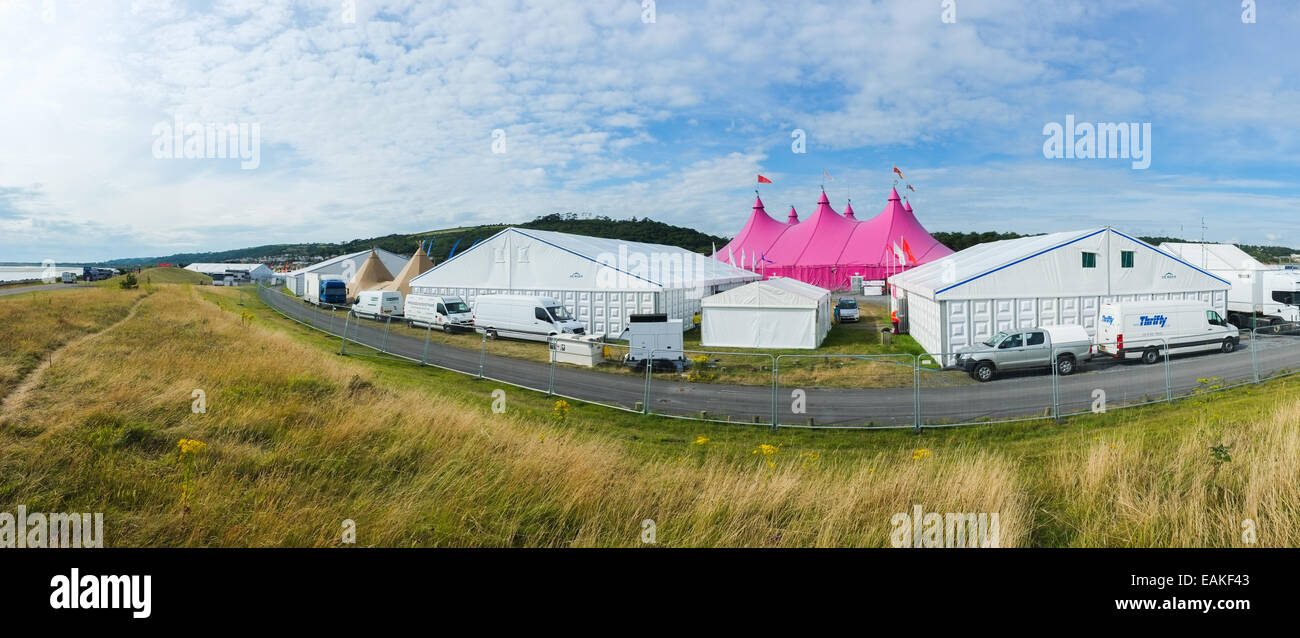 A panoramic view of the site of the National Eisteddfod of Wales Llanelli, August 2014 Stock Photo