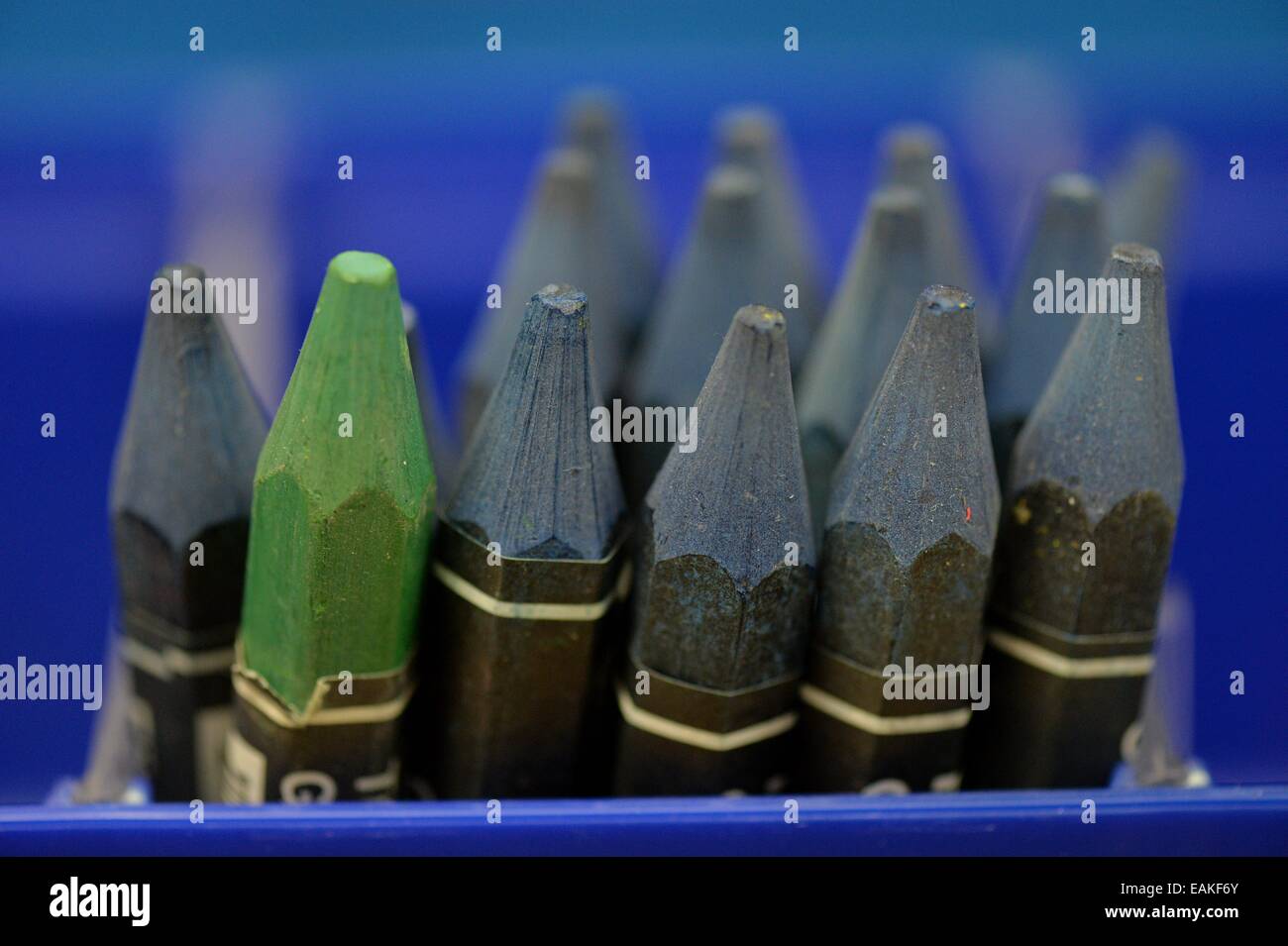 Wax crayon in a store in Germany, City of Osterode, 13. November 2014. Photo: Frank May Stock Photo