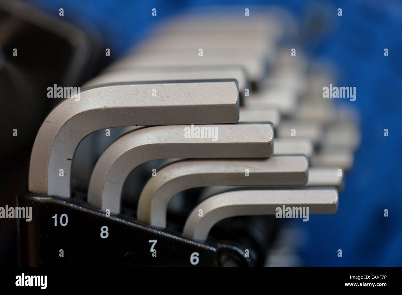 Set of hex keys in a store in Germany, City of Osterode, 13. November 2014. Photo: Frank May Stock Photo